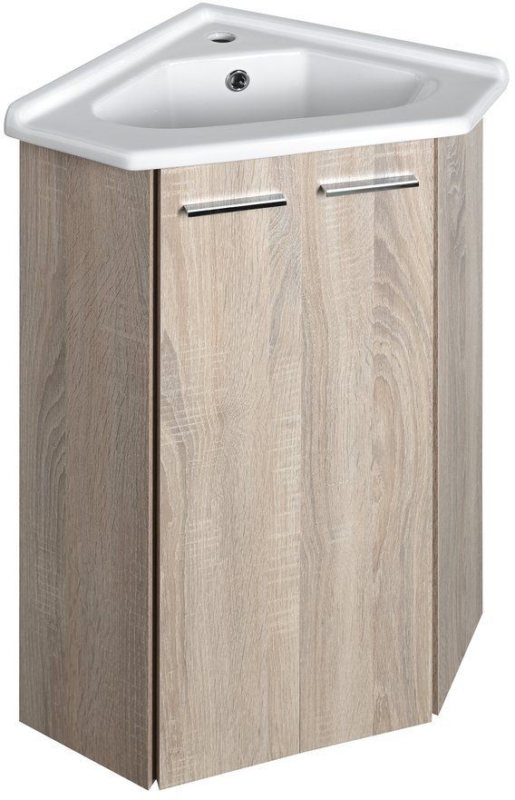 Aqualine Zoja armadietto 39x39x74 cm sottolavabo sospeso rovere 50344