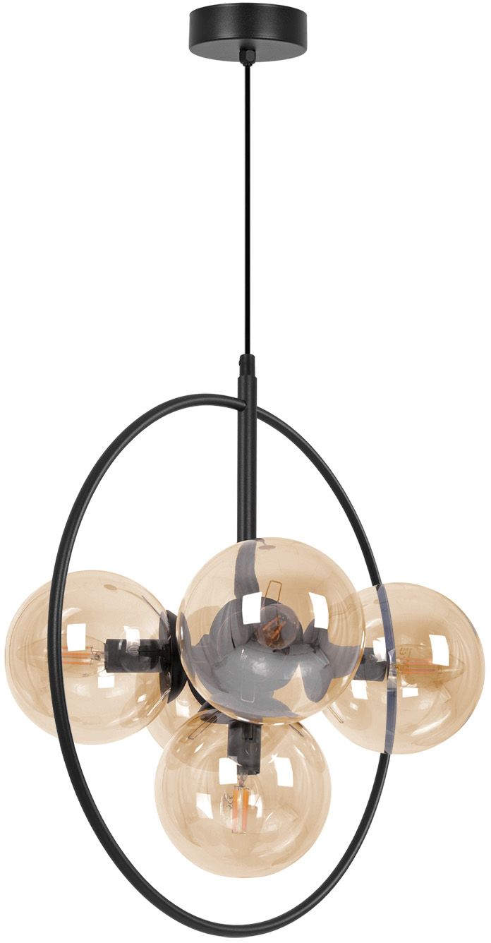 Kaja Piro lampada sospesa 5x10 W nero-ambra K-5369