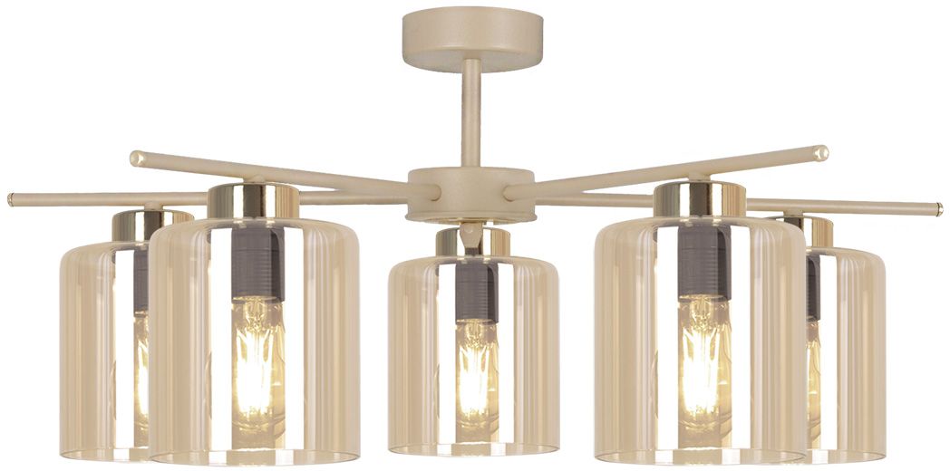 Kaja Vanes lampada da soffitto 5x15 W oro -ambra-beige K-5812