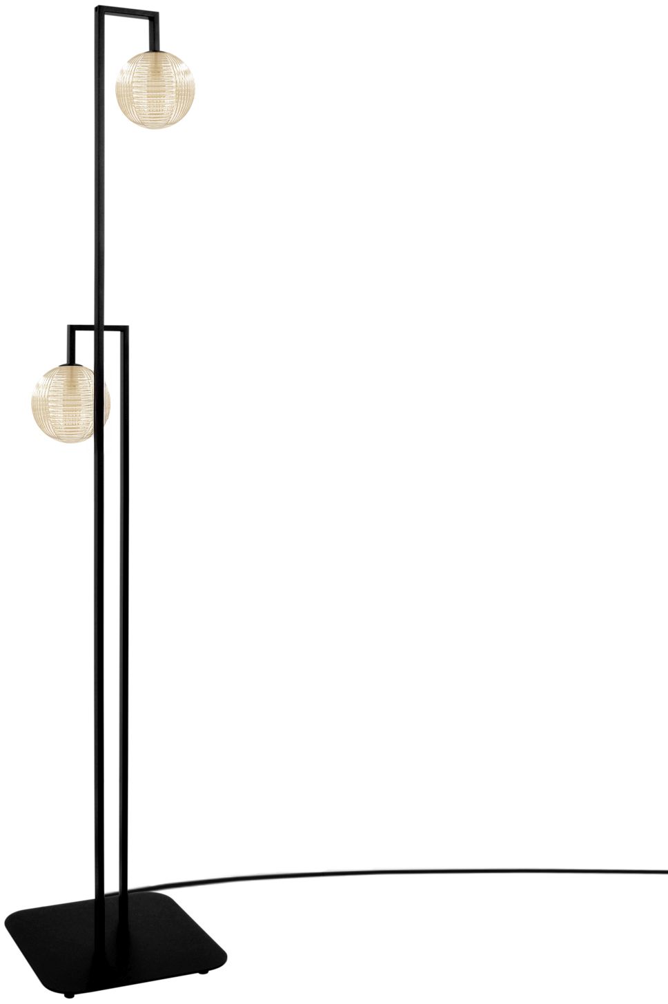 Kaja Emir lampada da terra 2x10 W nero-ambra K-5769