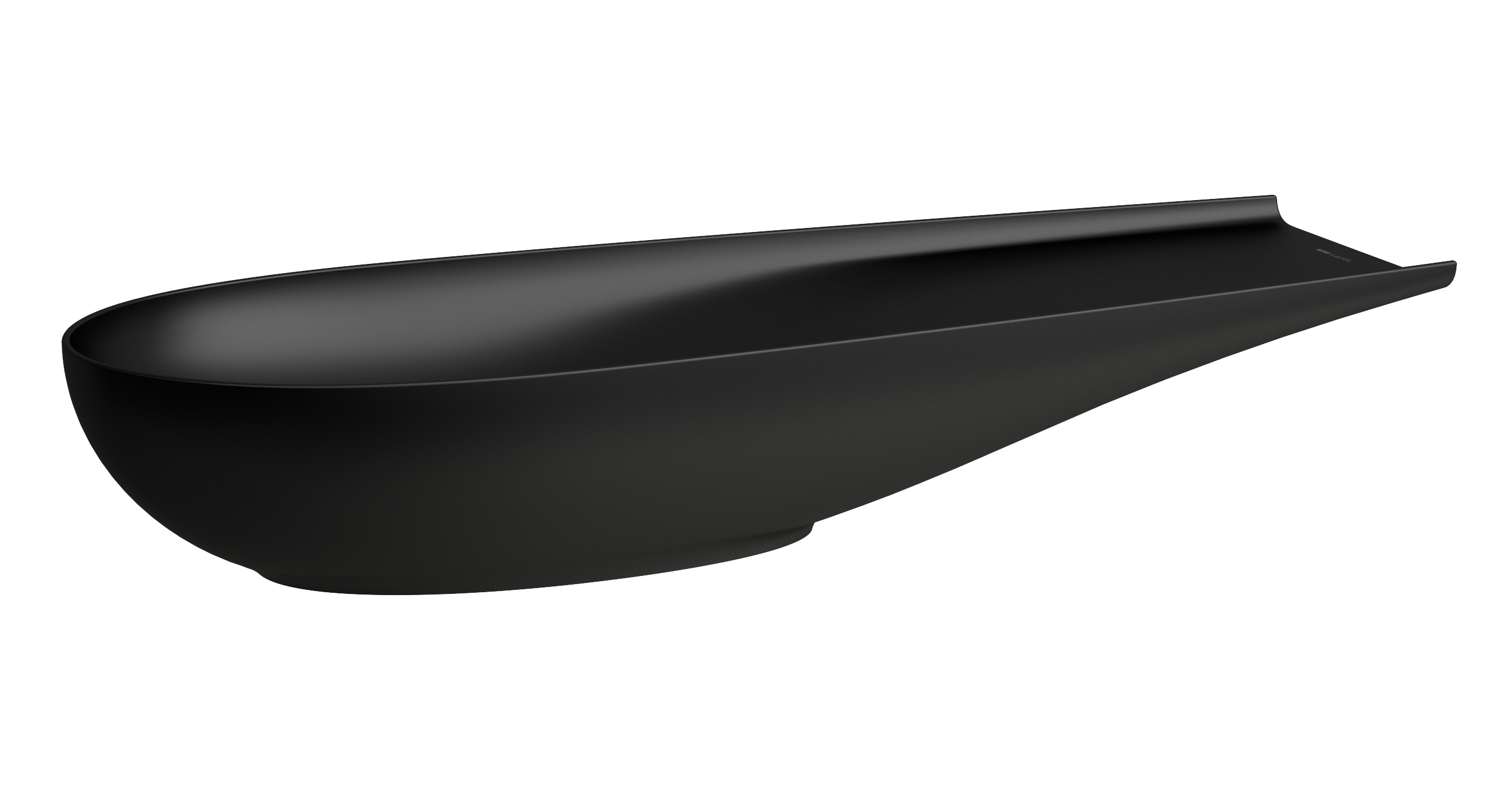 Laufen Il Bagno Alessi lavabo 100x38 cm ovale da appoggio nero opaca H8189747161121