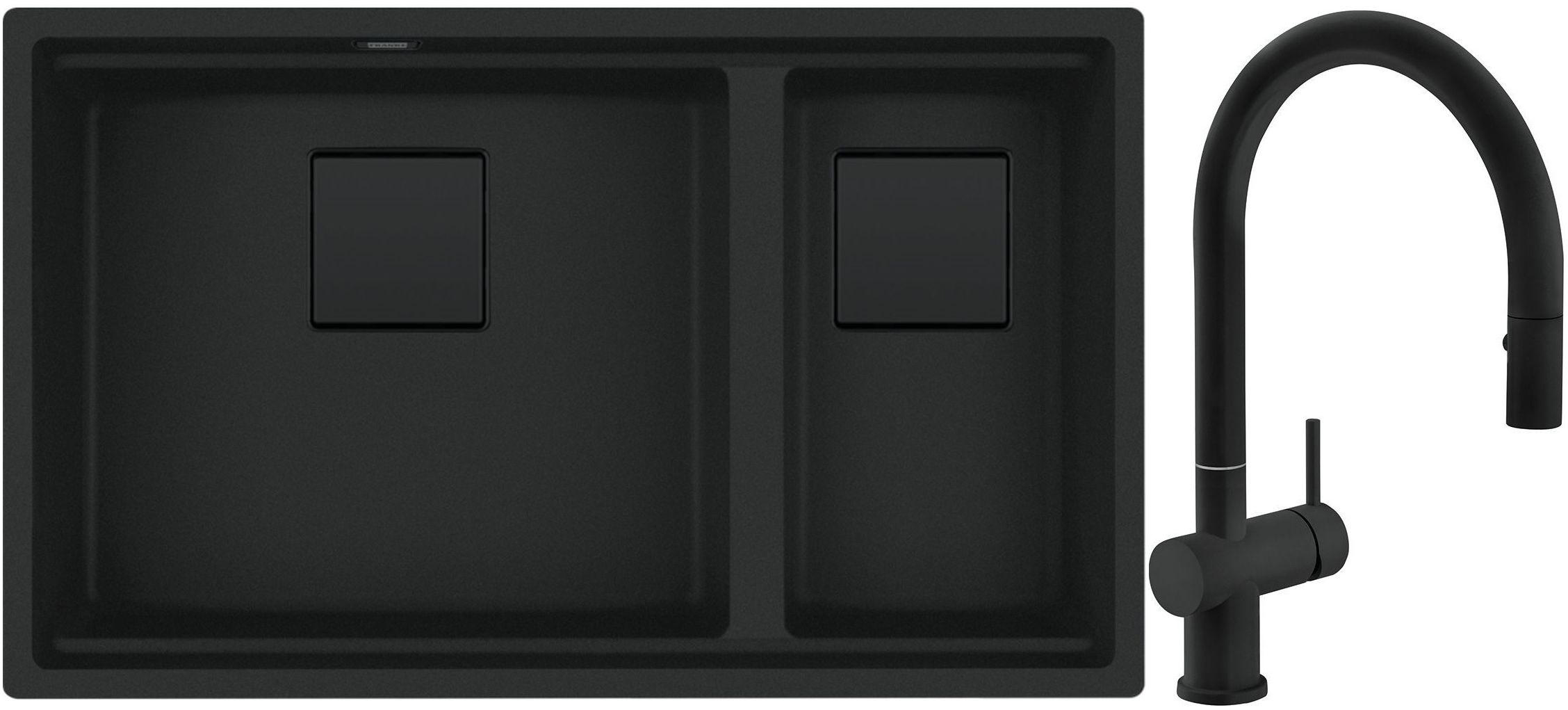 Set lavello in granito Franke Kanon 125.0721.162, rubinetto da cucina Franke Active Neo 115.0653.404