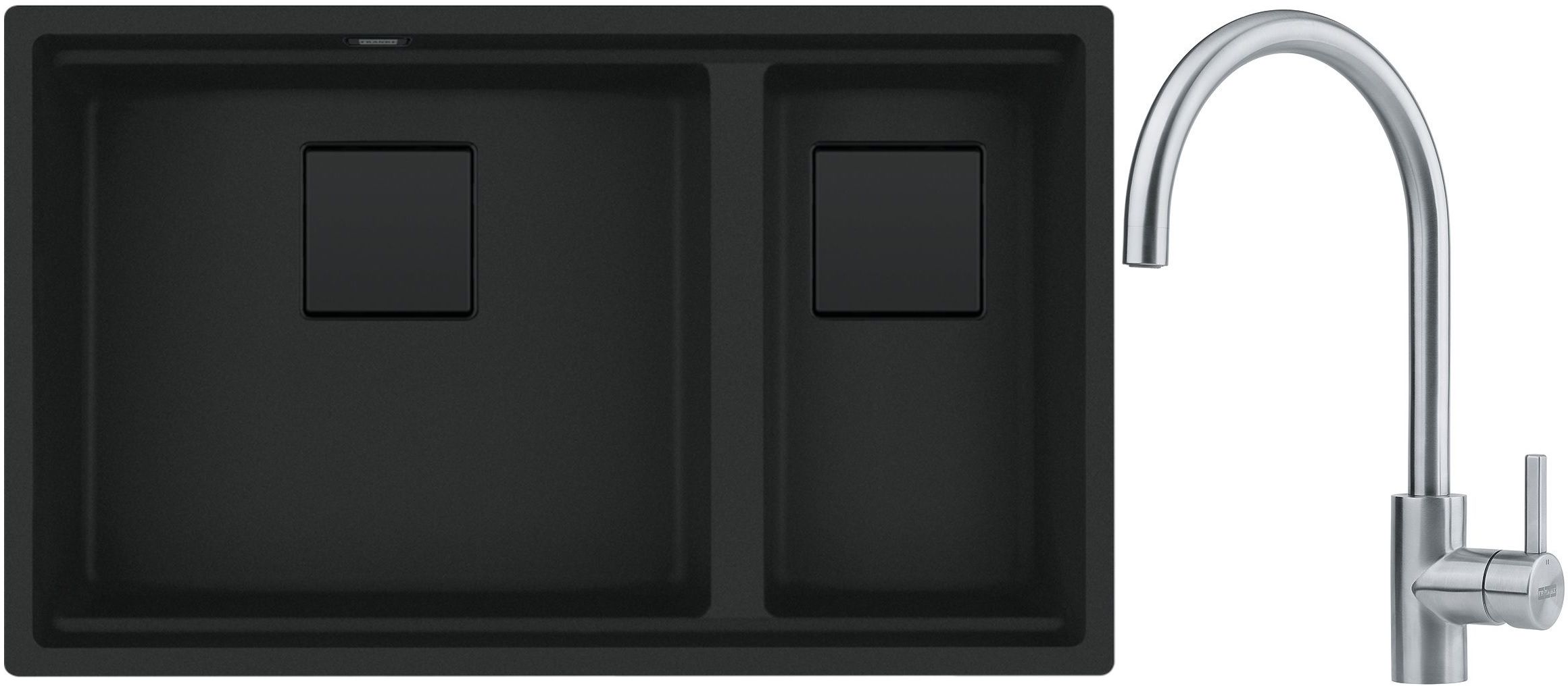 Set lavello in granito Franke Kanon 125.0721.162, rubinetto da cucina Franke Eos 115.0590.044