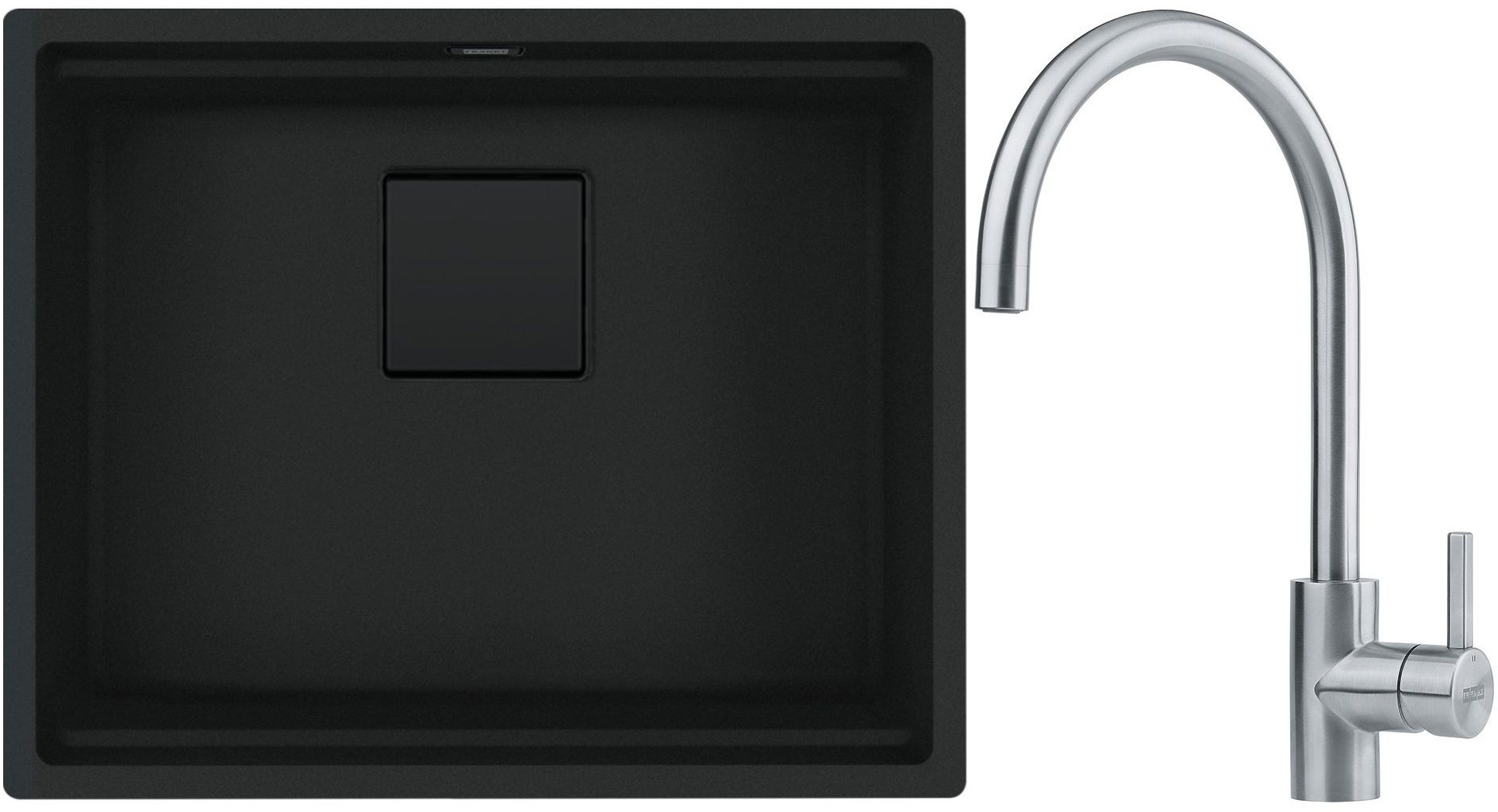 Set lavello in granito Franke Kanon 125.0721.150, rubinetto da cucina Franke Eos 115.0590.044