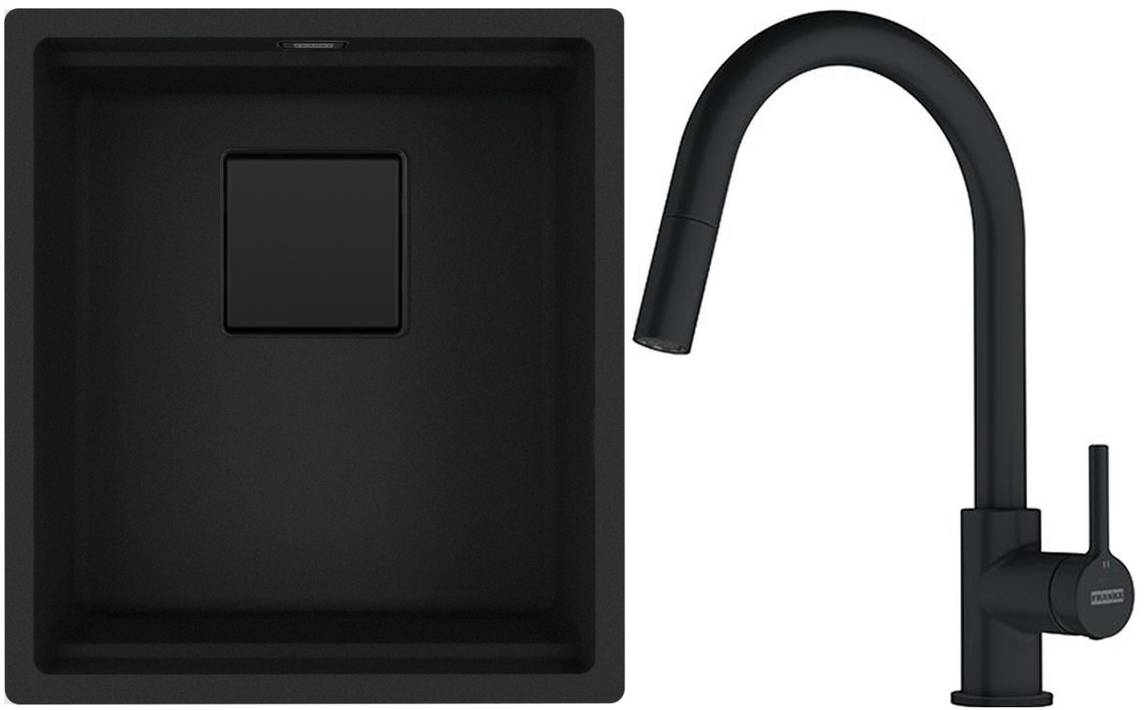 Set lavello in granito Franke Kanon 125.0721.149, rubinetto da cucina Franke Lina 115.0626.053