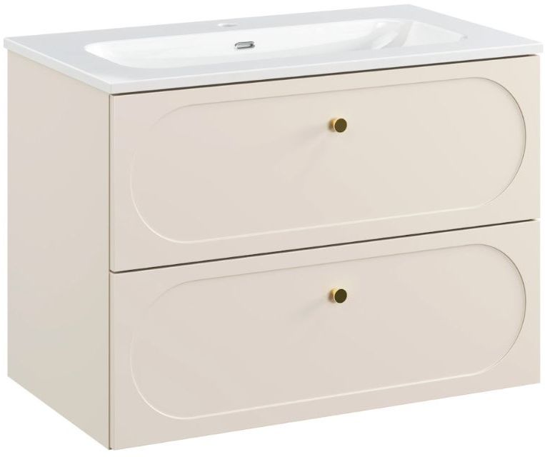 Set armadietto Comad Donna Sand DONNA SAND 82-80-46-2S, lavabo Comad Fly FLY WHITE GLOSS UM 80-46 DP ( E-8073-80 )