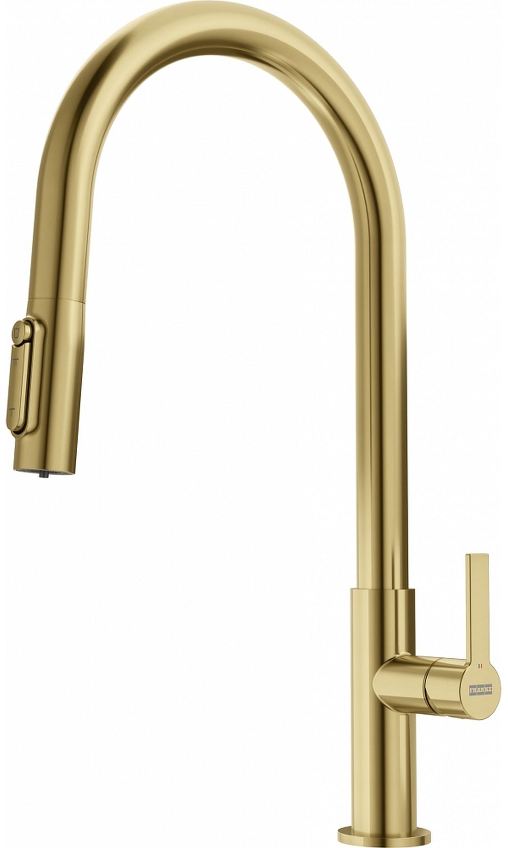 Franke Maris Slim Clear Water J Pull-Out rubinetto da cucina verticale oro/oro antico 120.0736.601