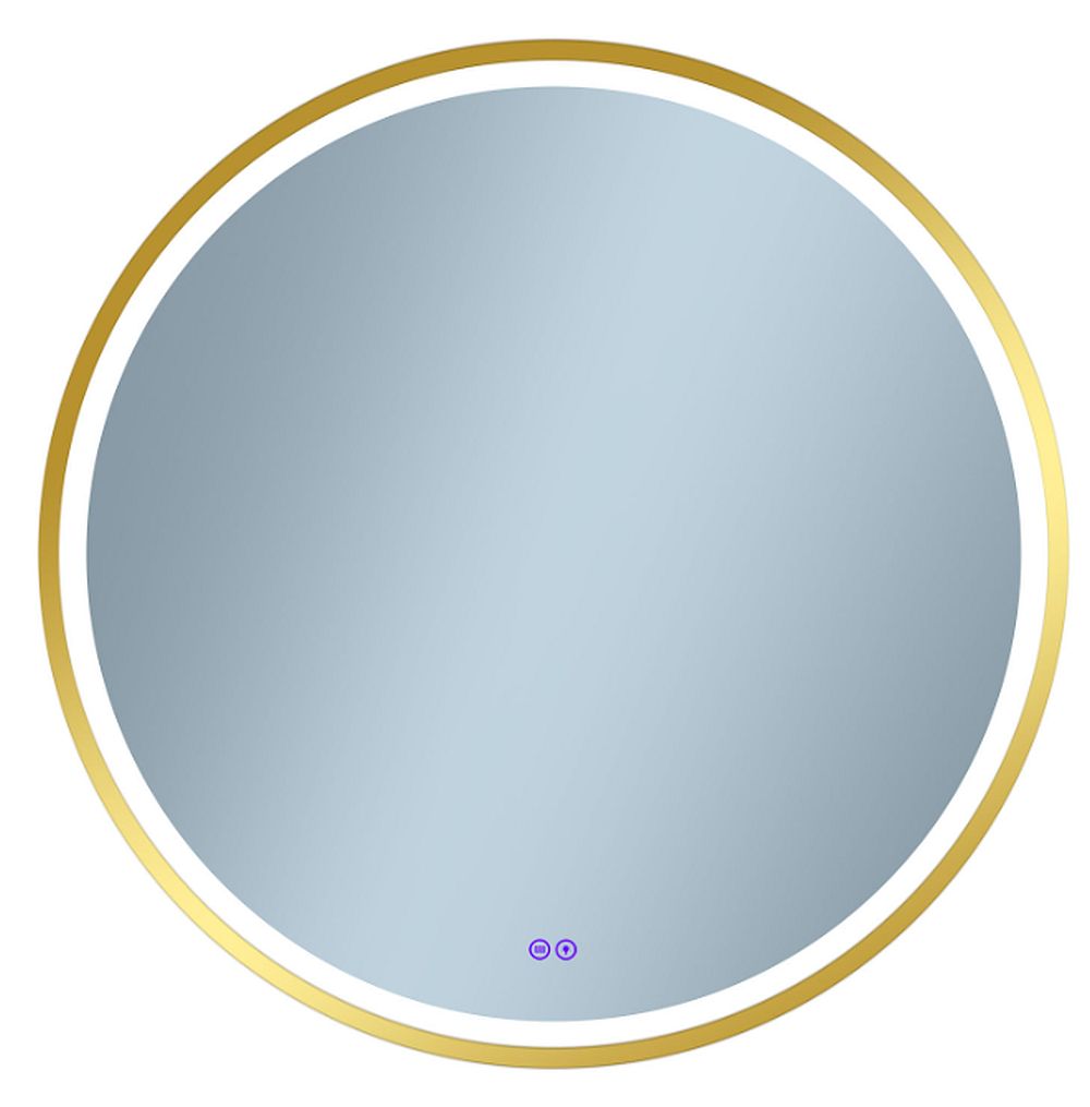 Venti Orion Gold specchio 60x60 cm rotonda con illuminazione con tappetino riscaldante oro 5905951180366