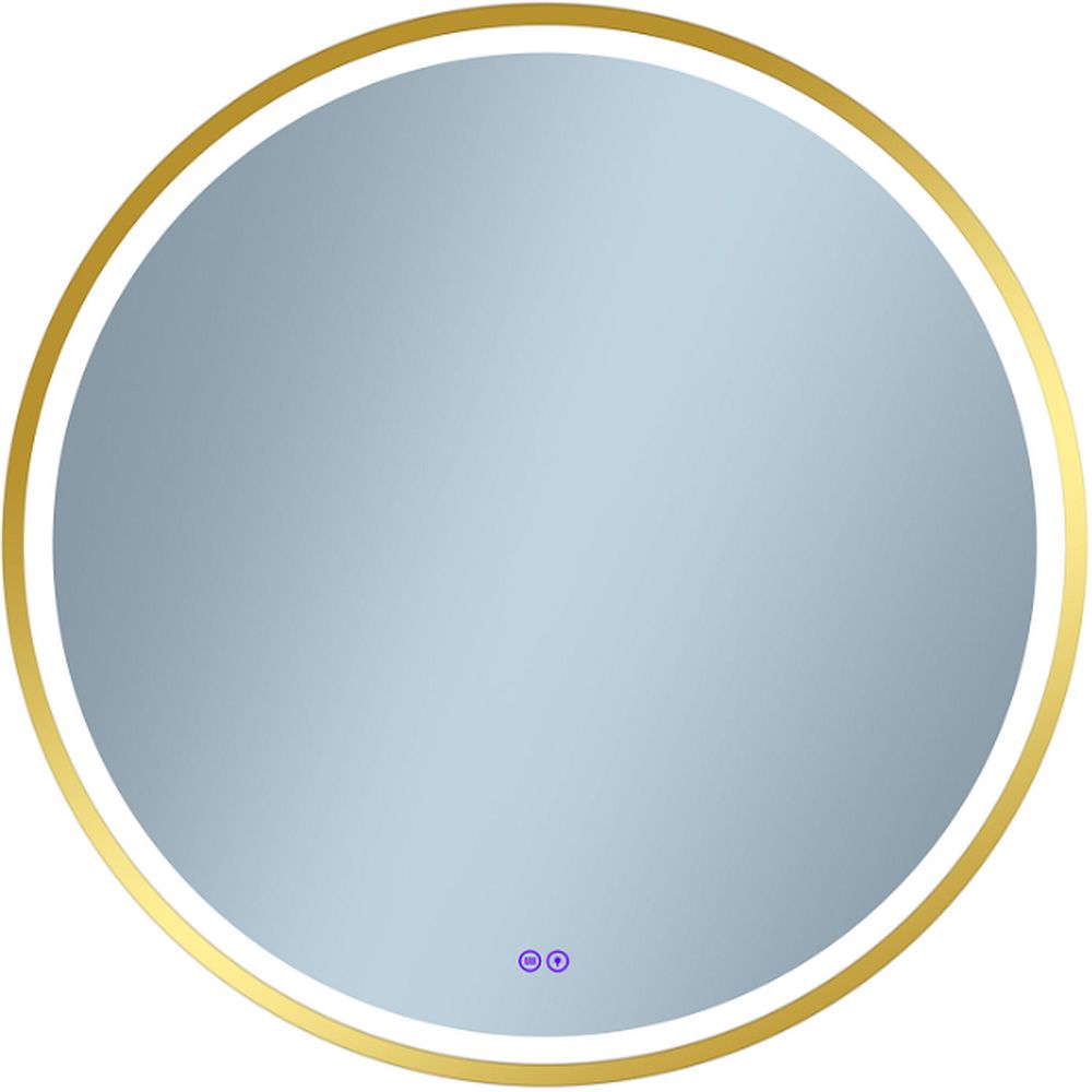 Venti Orion Gold specchio 80x80 cm rotonda con illuminazione con tappetino riscaldante oro 5905951180311