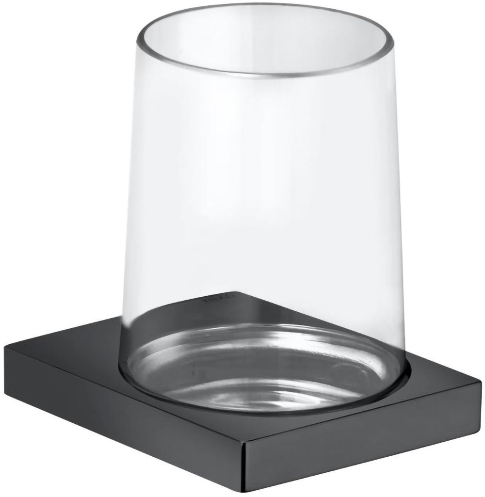 Keuco Edition 11 bicchiere per lavarsi i denti nero-trasparente-cromo 11150139000