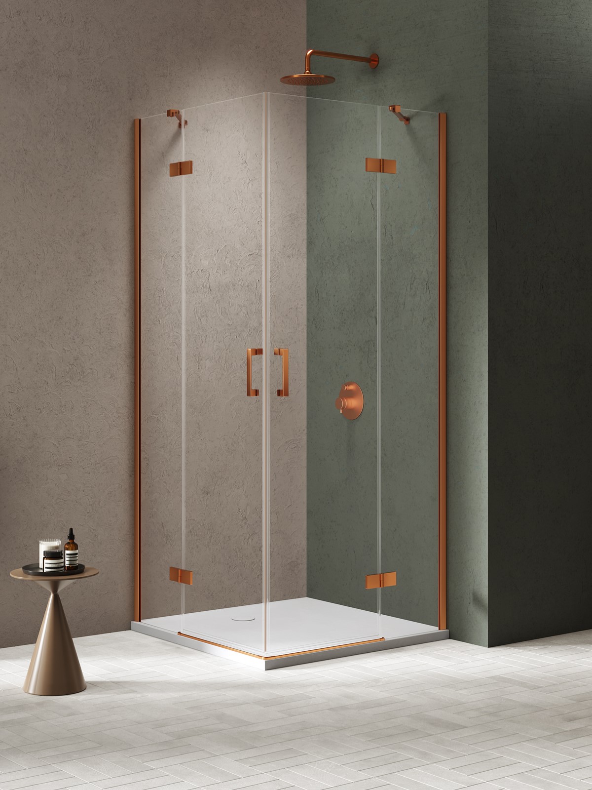 New Trendy Nesta box doccia 90x90 cm rame spazzolata/vetro trasparente K-4656