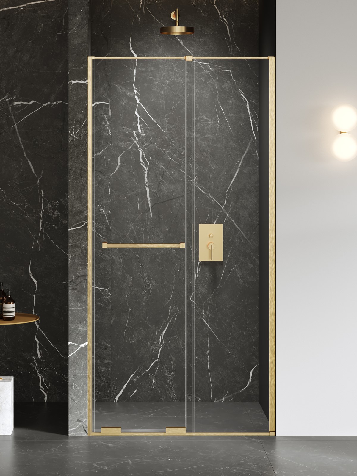 New Trendy Smart porta doccia 120 cm scorrevole oro spazzolata/vetro trasparente EXK-7512