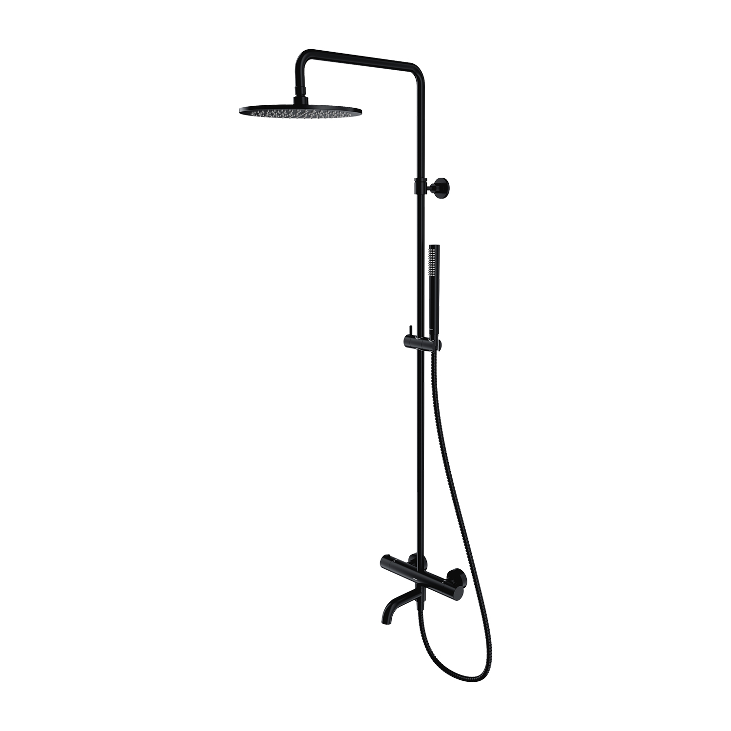 Omnires Y set per vasca e doccia a parete con termostato con soffione nero Y1234BL