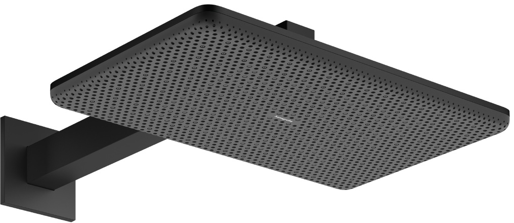Hansgrohe Raindance Alive Q soffione doccia con braccio 34.3x21.4 cm rettangolare nero 24551670