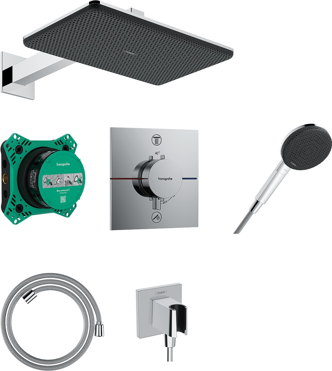 Hansgrohe Raindance Alive Q set doccia da incasso con termostato con soffione cromo 24620000