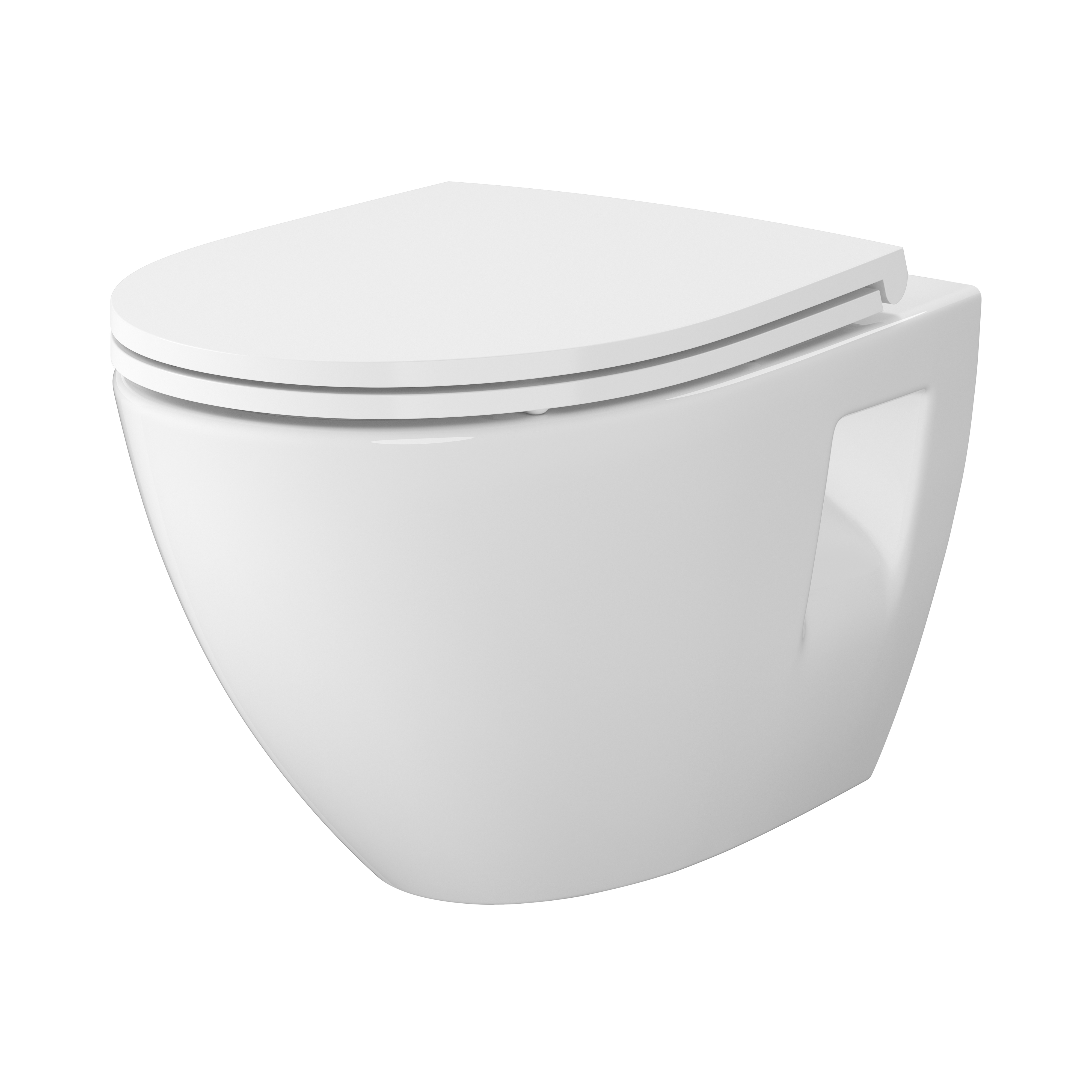 Cersanit Moduo set vaso wc con copriwater sospeso senza brida bianco lucida S701-970