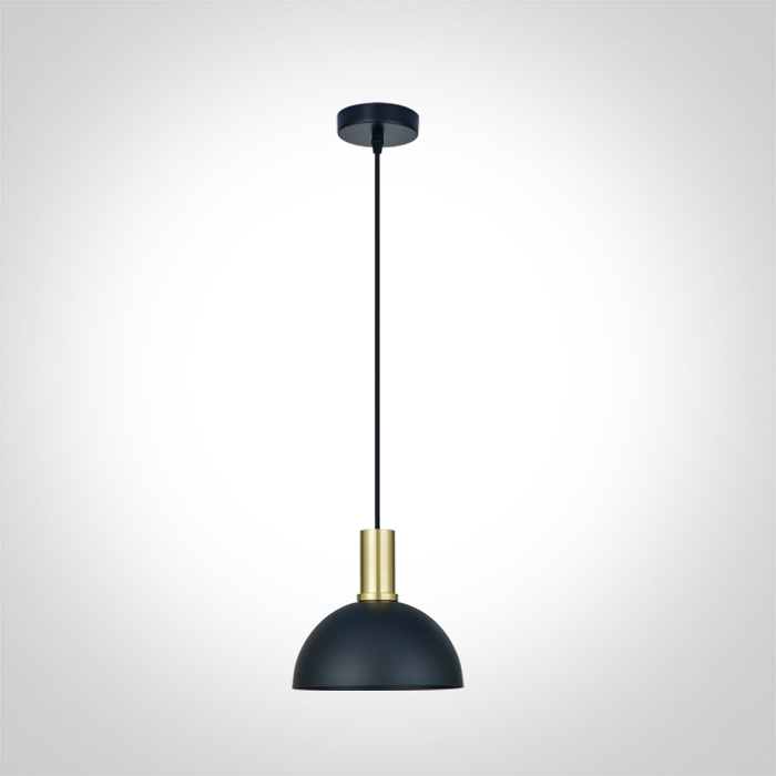One Light Omorfo lampada sospesa 1x10 W nero-ottone 63140/BBS