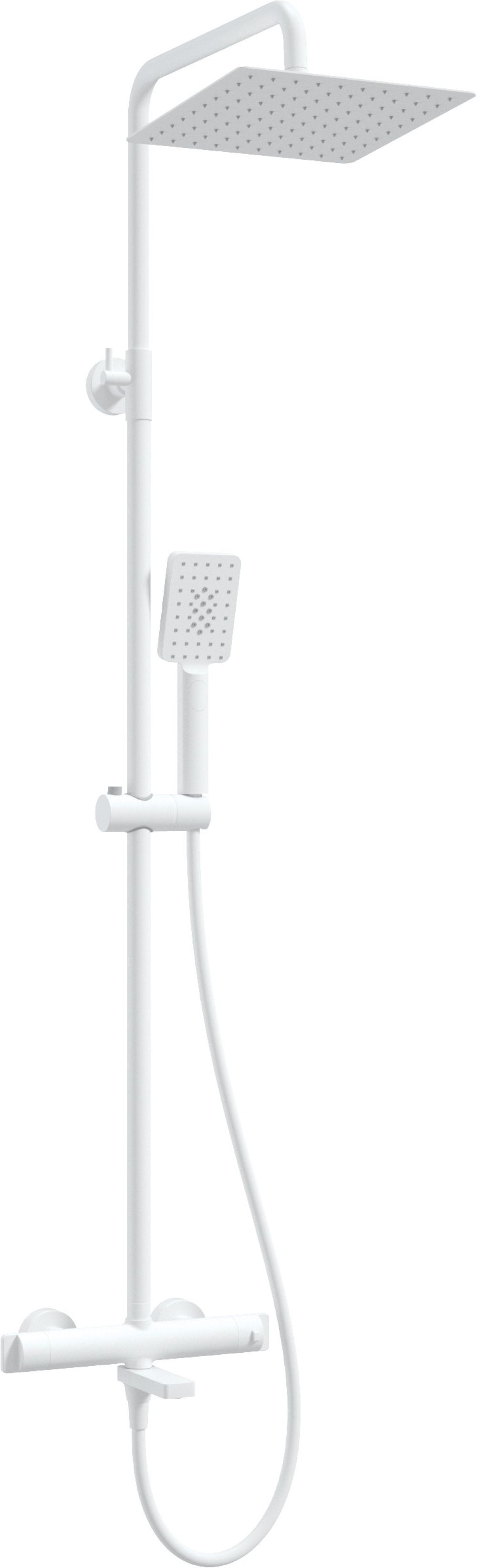 Deante Therm set doccia a parete con termostato con soffione bianco NAC_A1HT