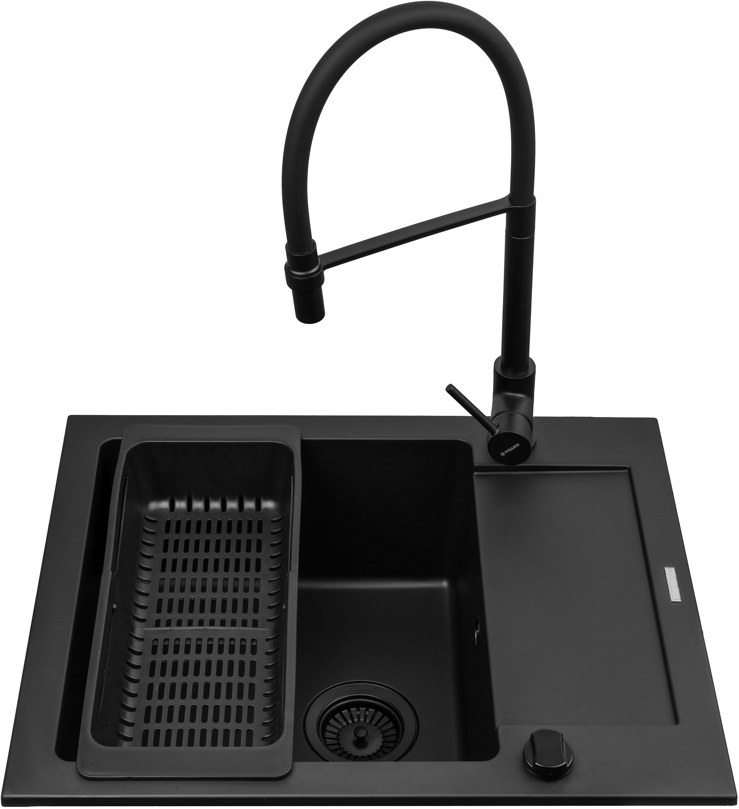 Pyramis Mido lavello con rubinetto nero/nero 070167602S