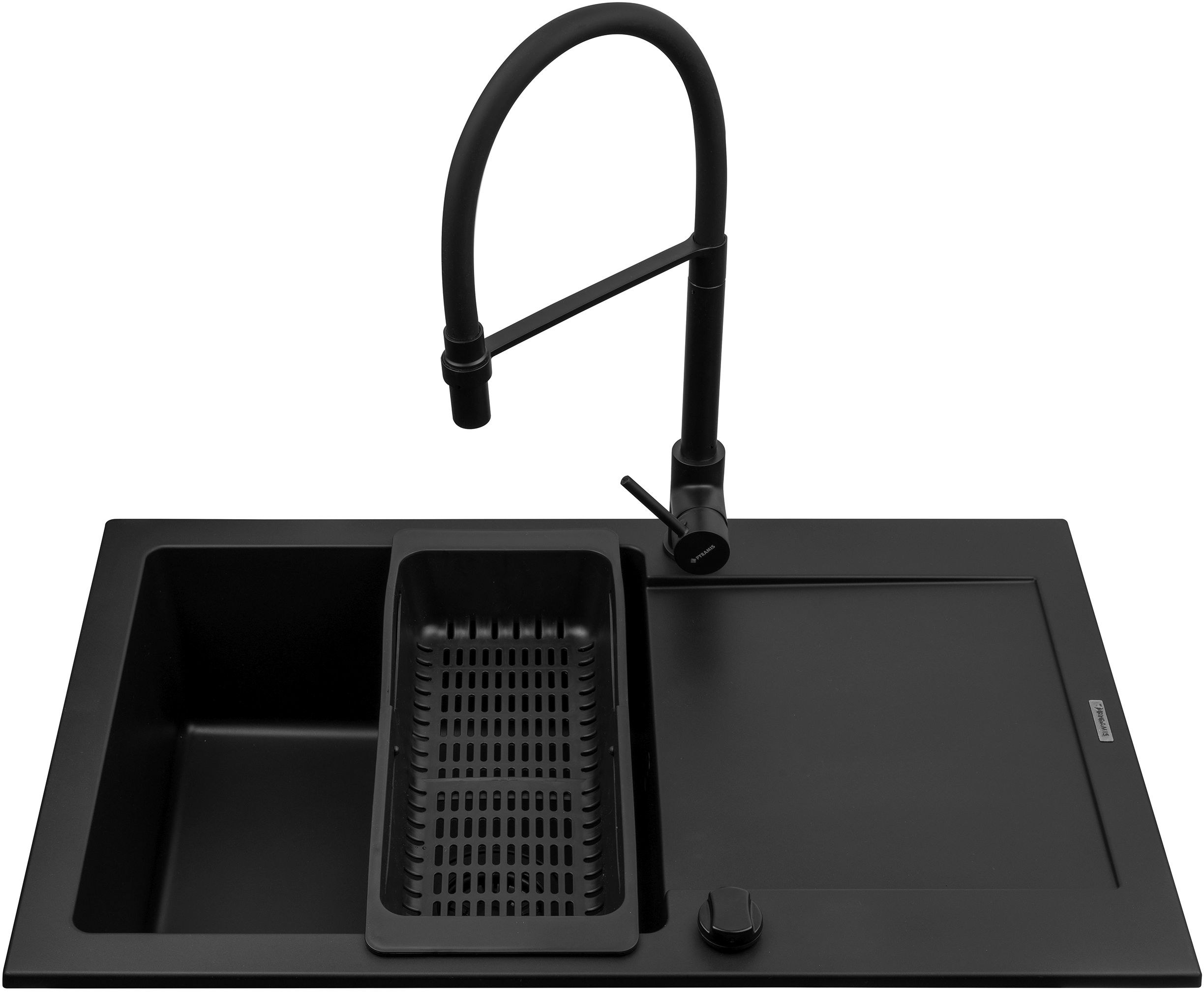 Pyramis Mido lavello con rubinetto nero/nero 070176502S
