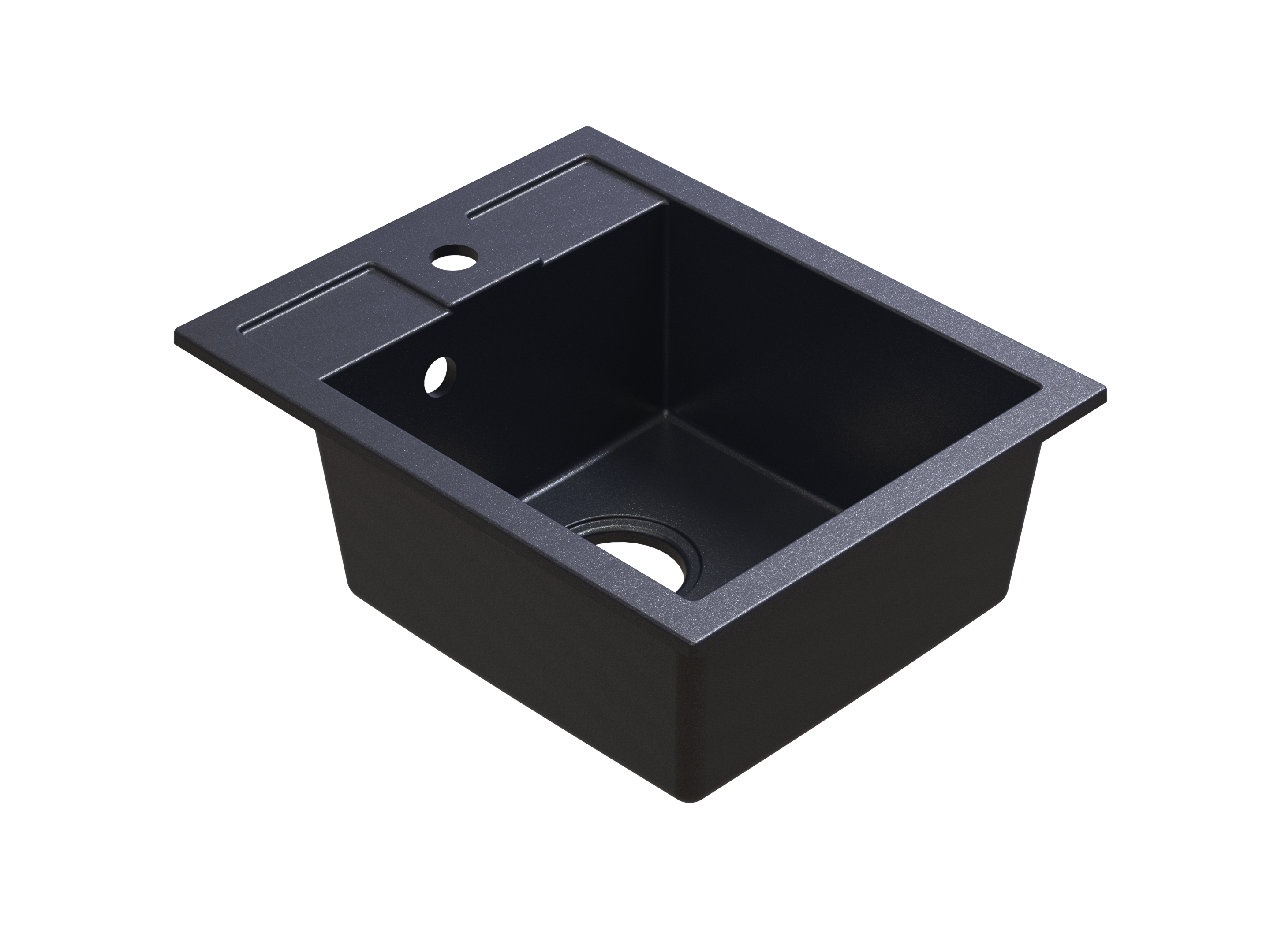 Berg Solo lavello in granito 50x40 cm nero-grigio/grafite/inox ZHB14103