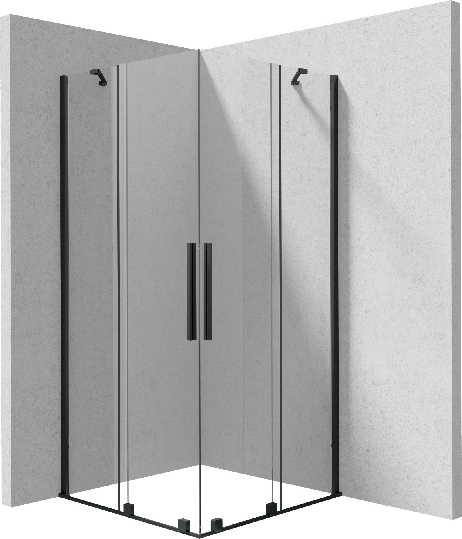 Deante Kerria Plus box doccia 90x90 cm quadrato nero opaca/vetro trasparente KPNNP09P09