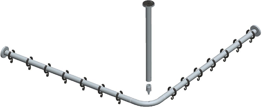Keuco Plan asta per tenda doccia 14936170800