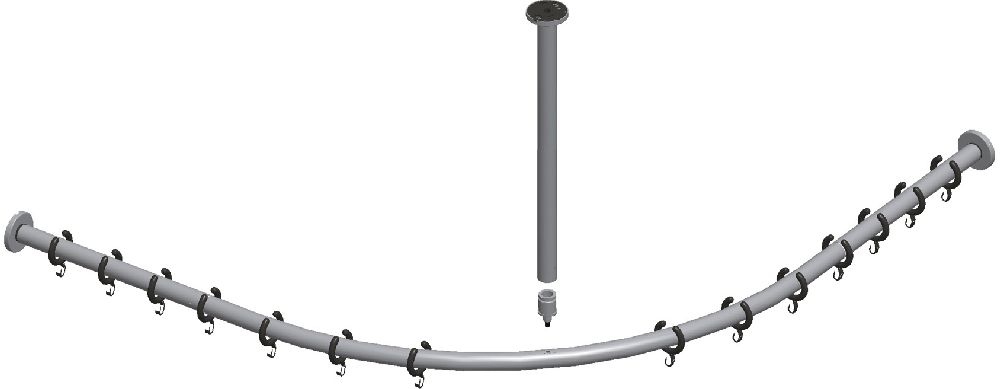 Keuco Plan asta per tenda doccia 14938010900