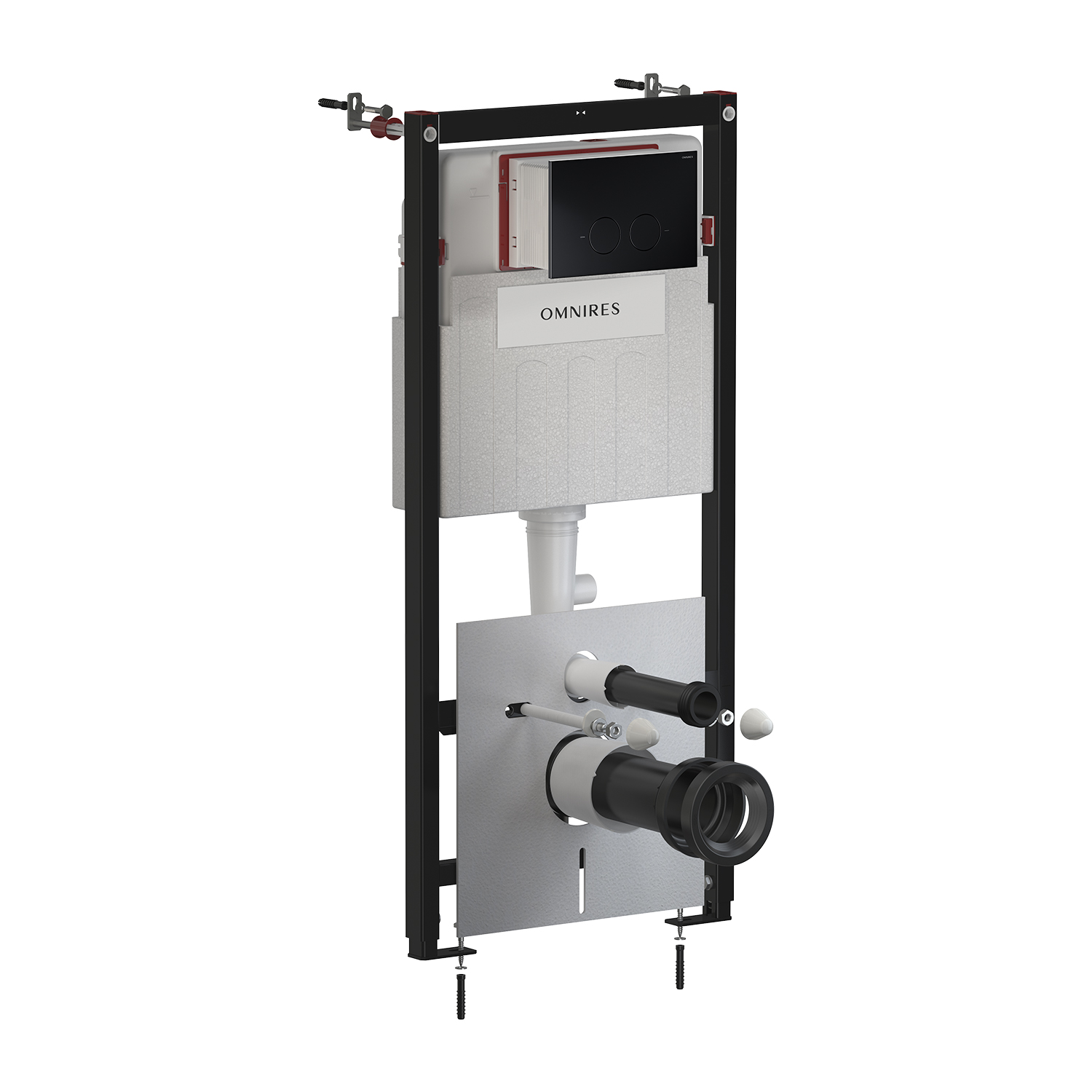 Omnires Flush Set Strongframe + Minimal modulo di installazione con placca di comando per vaso sospeso STFWC1MRBLM