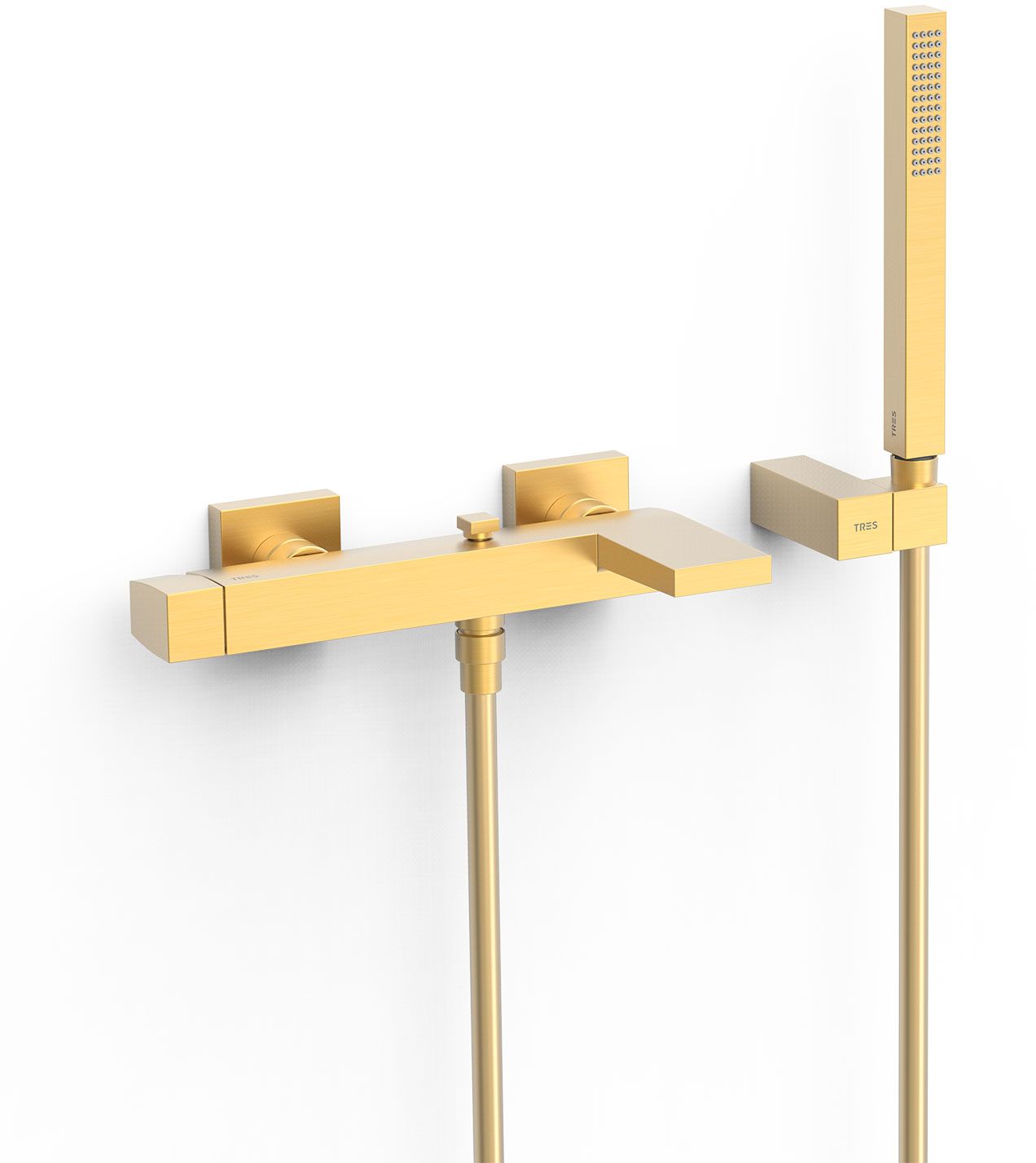 Tres Slim Exclusive rubinetto per vasca e doccia a parete oro 20217001OM
