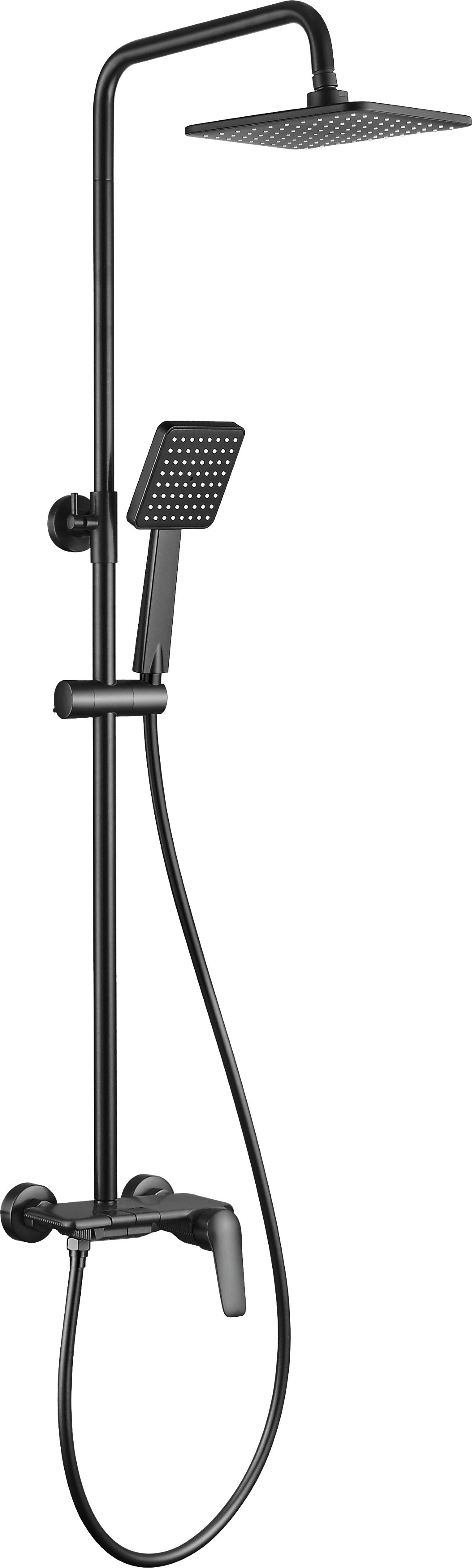 Deante Boro set doccia a parete con soffione nero NER_N4PM