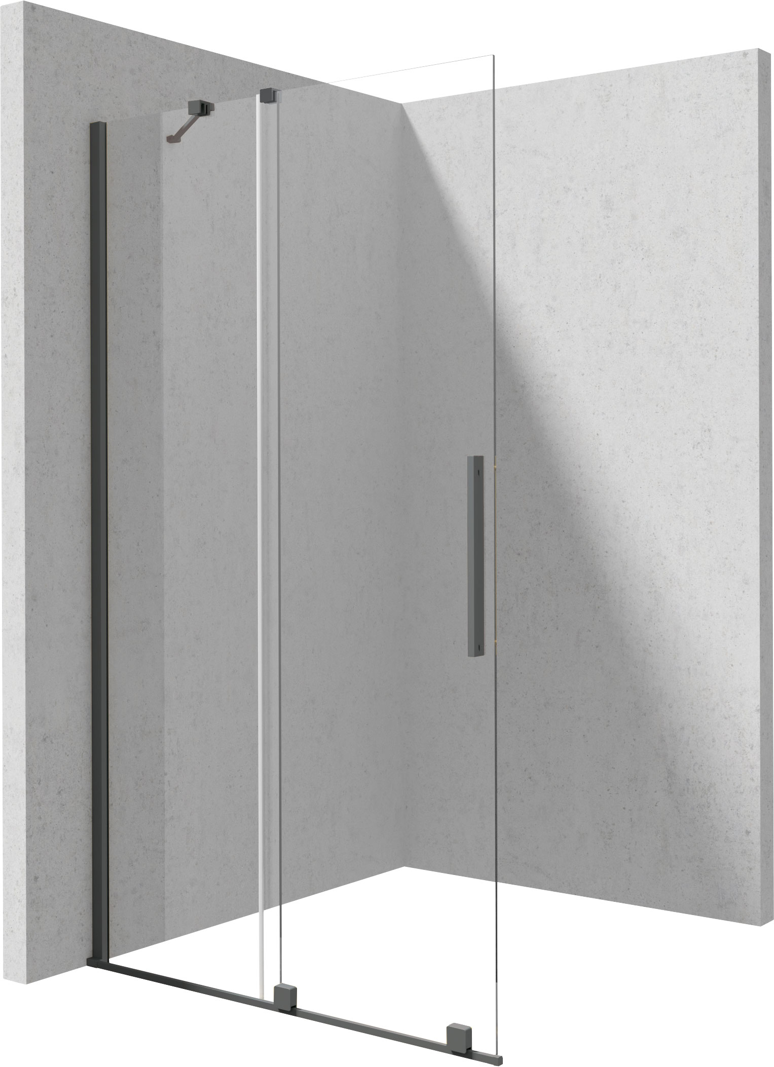 Deante Prizma parete doccia walk-in 140 cm grafite spazzolata/vetro trasparente KTJ_D34R
