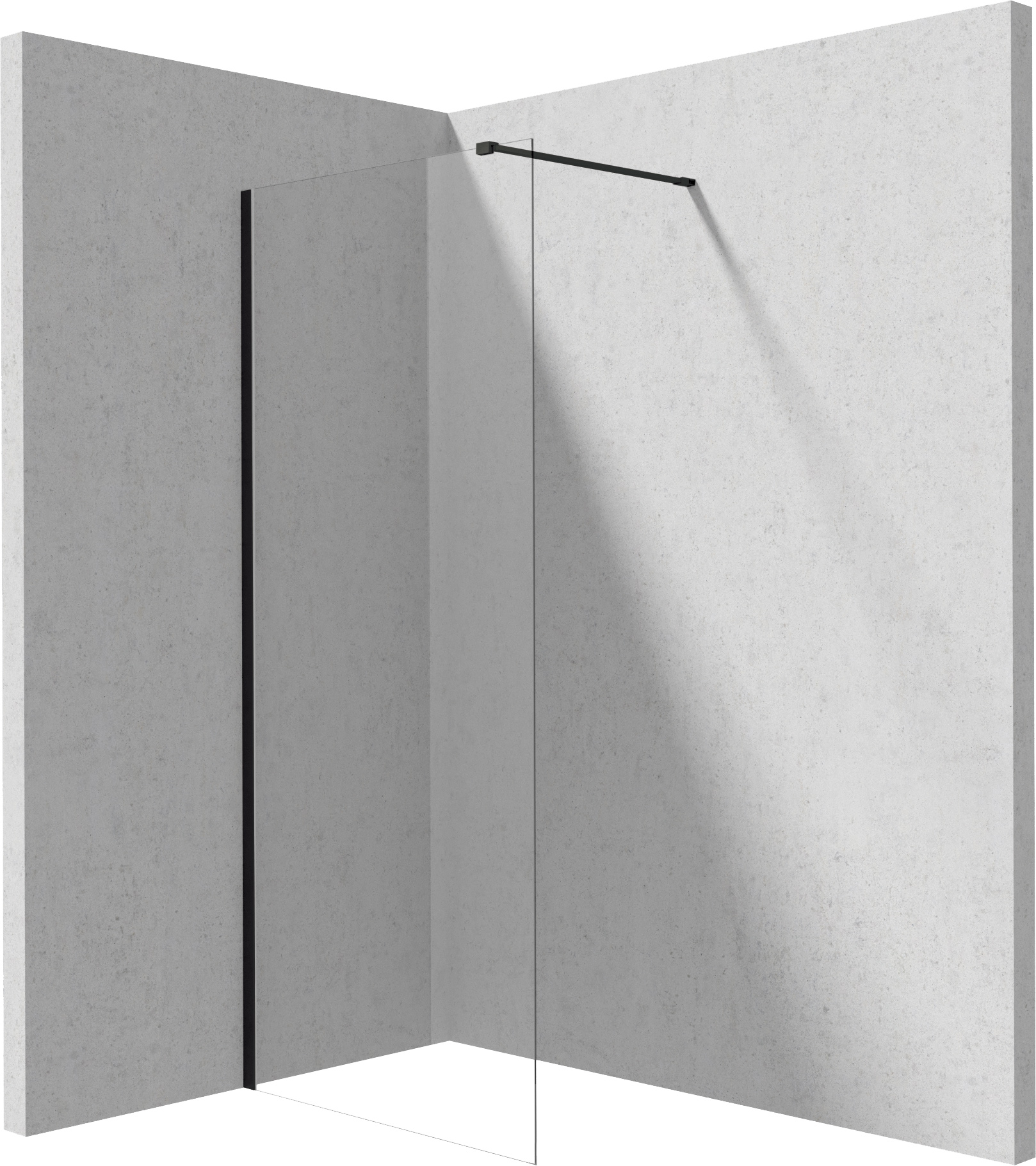 Deante Prizma parete doccia walk-in 110 cm nero opaca/vetro trasparente KTJ_N31P