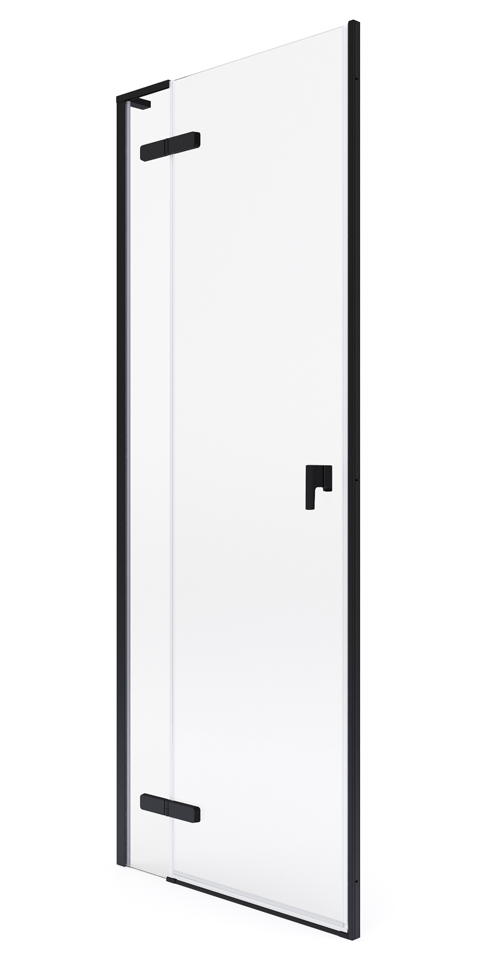Roca Metropolis-N porta doccia 140 cm a battente nero opaca/vetro trasparente AMP0814016M