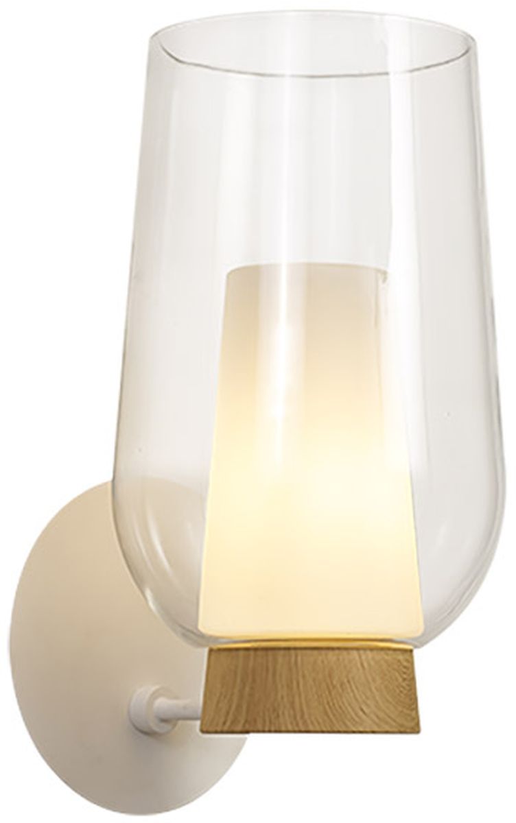 Mantra Nora lampada da parete 1x20 W bianco-trasparente-legno 8280