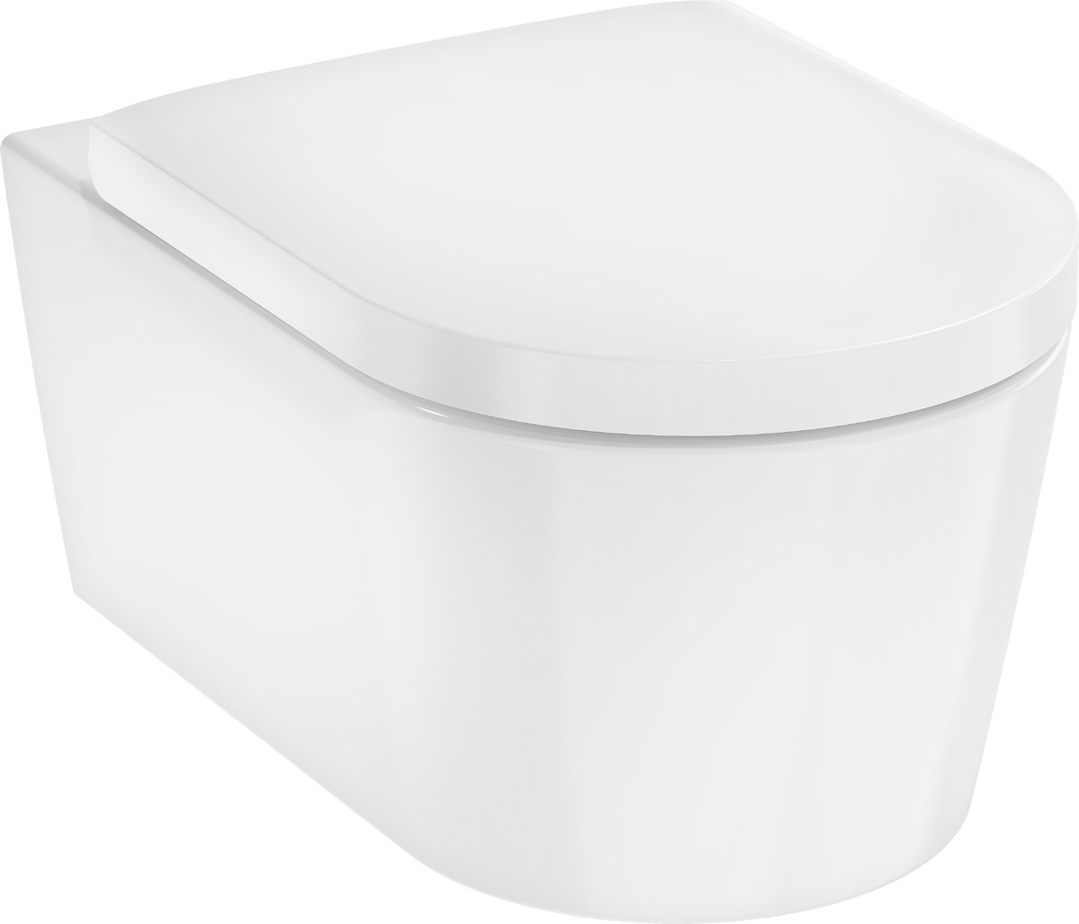 Hansgrohe EluPura S vaso wc con copriwater a discesa lenta sospeso senza brida con scarico a vortice bianco lucida 61186450
