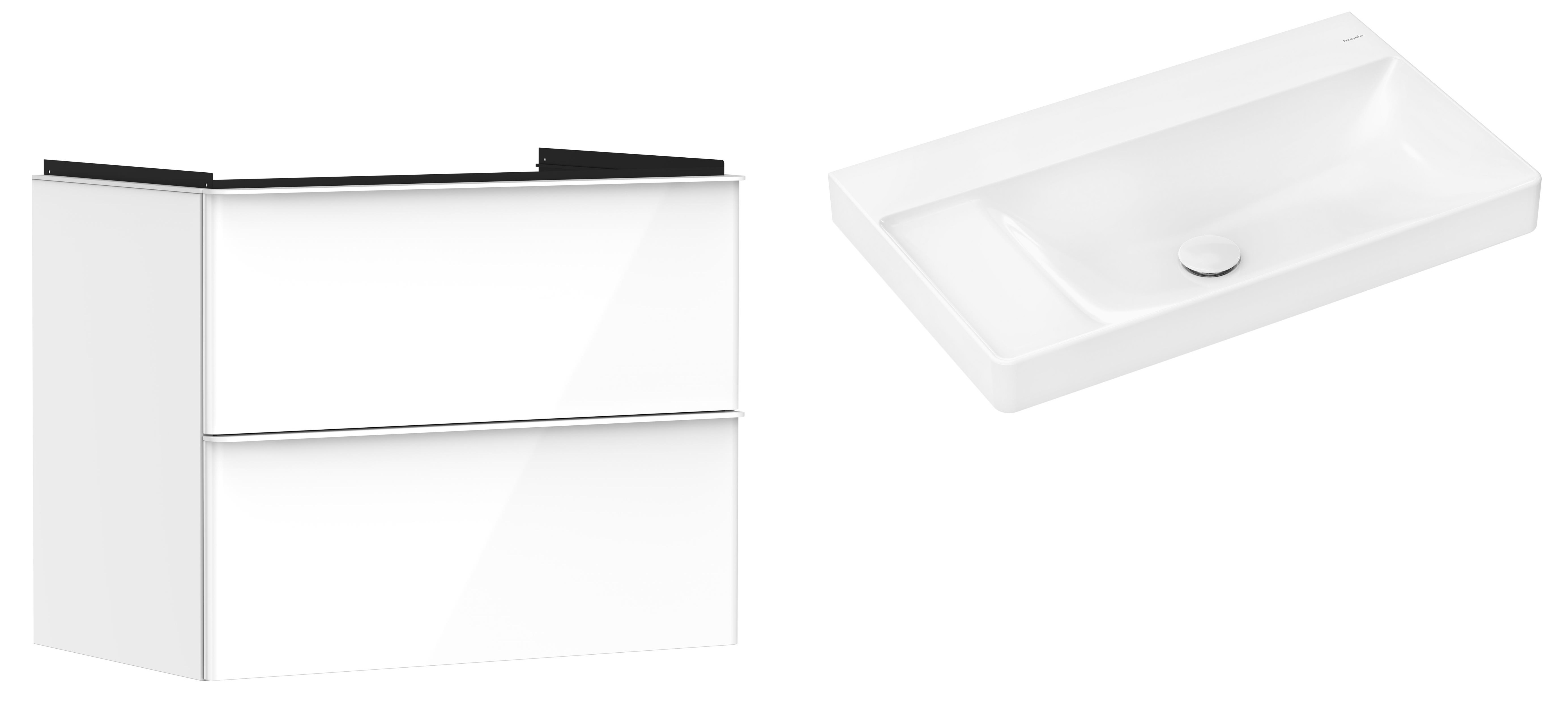 Set armadietto Hansgrohe Xelu Q 54027700, lavabo Hansgrohe Xelu Q 61032450