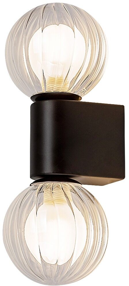 Rabalux Colzar lampada da parete 2x3.5 W nero-trasparente 75022