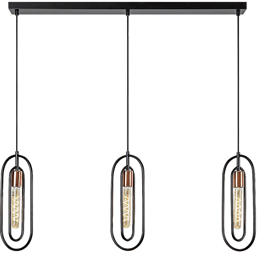 Rabalux Rovier lampada sospesa 3x40 W nero-rame 72264