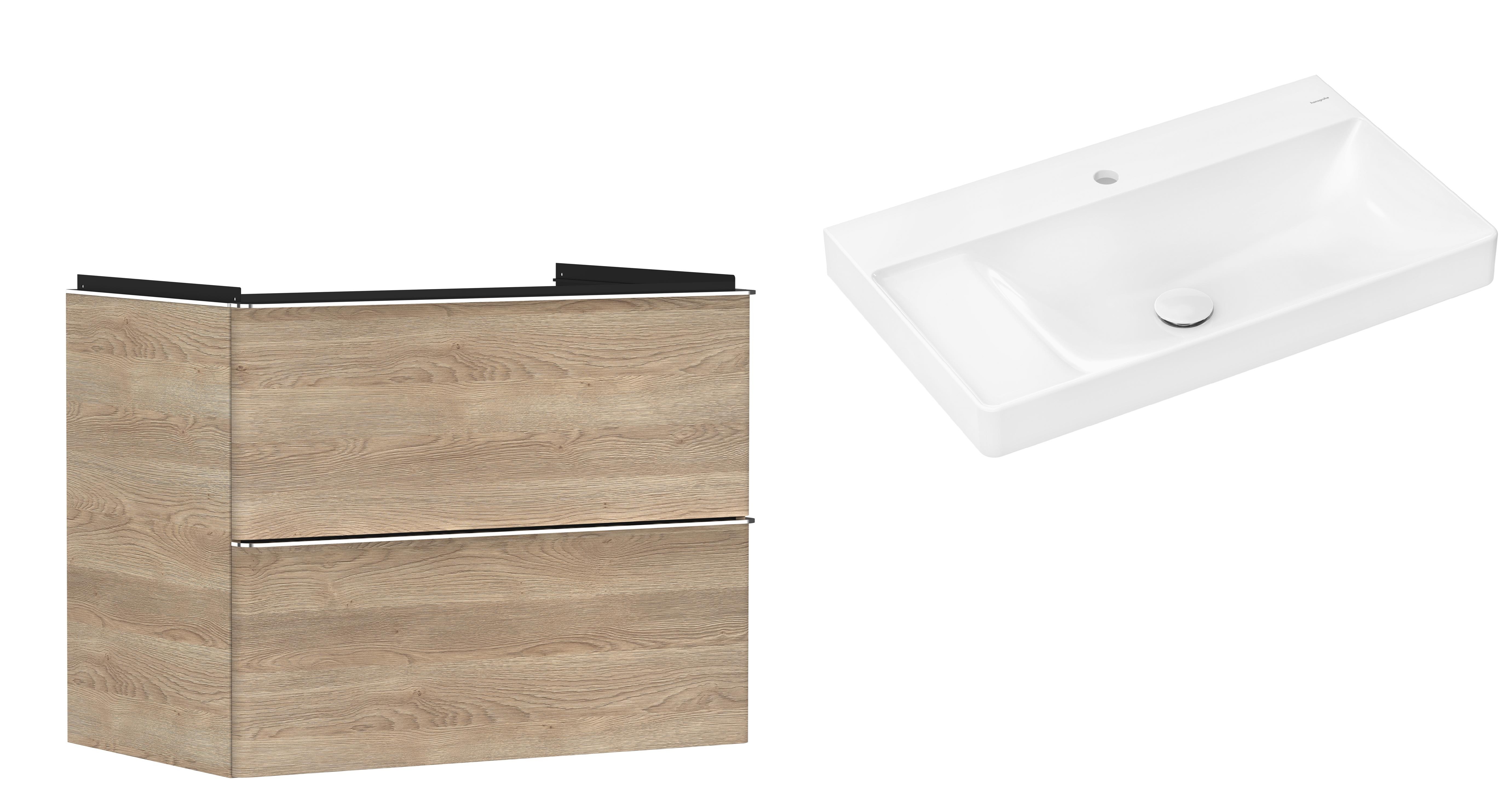 Set armadietto Hansgrohe Xelu Q 54029000, lavabo Hansgrohe Xelu Q 61030450