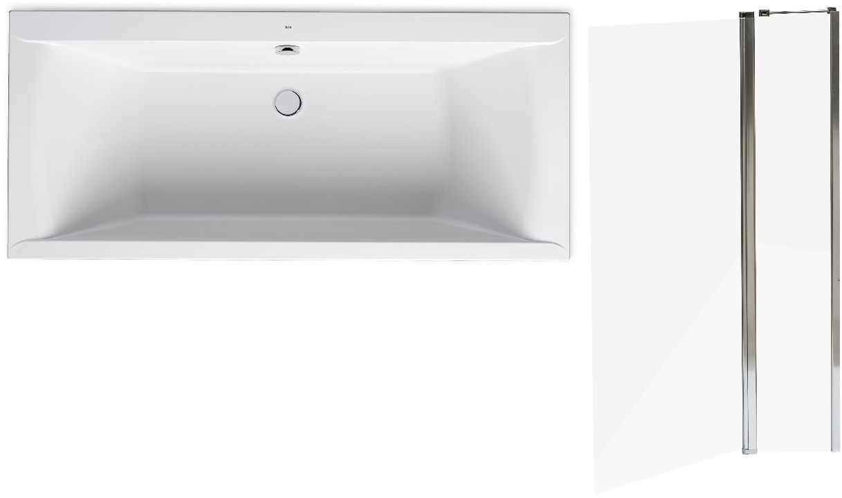 Set vasca da bagno rettangolare Roca Savai A248590000, parete vasca Roca Town-N AMP2210012M