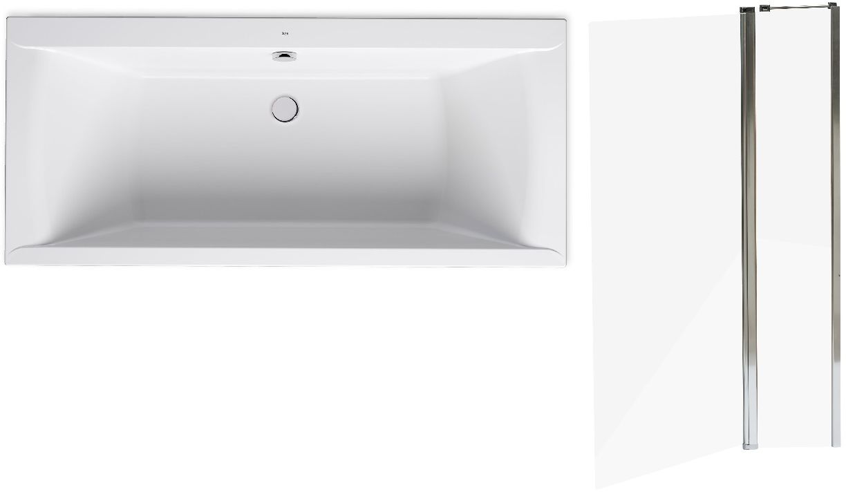 Set vasca da bagno rettangolare Roca Savai A248591000, parete vasca Roca Town-N AMP2210012M