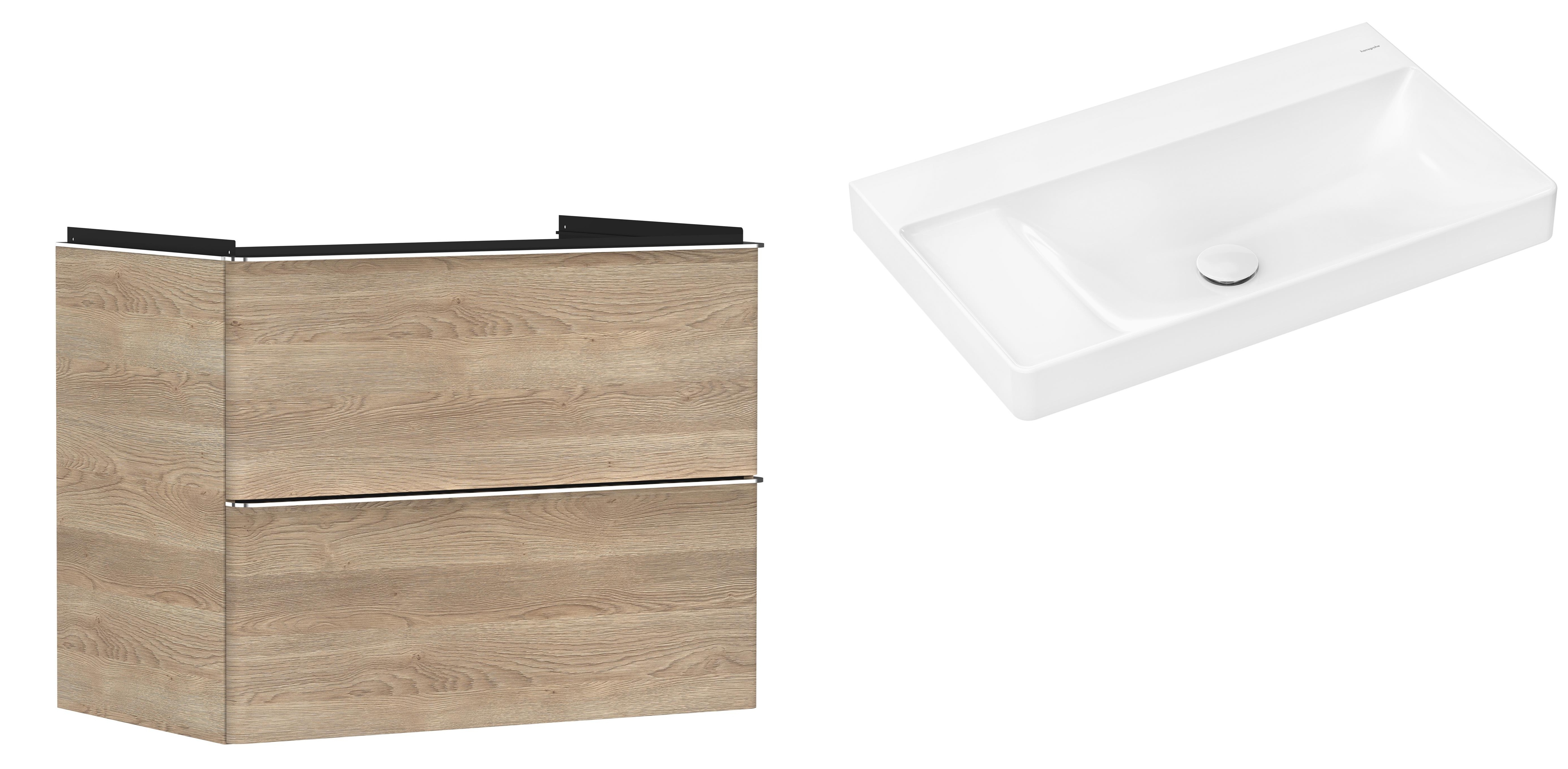 Set armadietto Hansgrohe Xelu Q 54029000, lavabo Hansgrohe Xelu Q 61032450