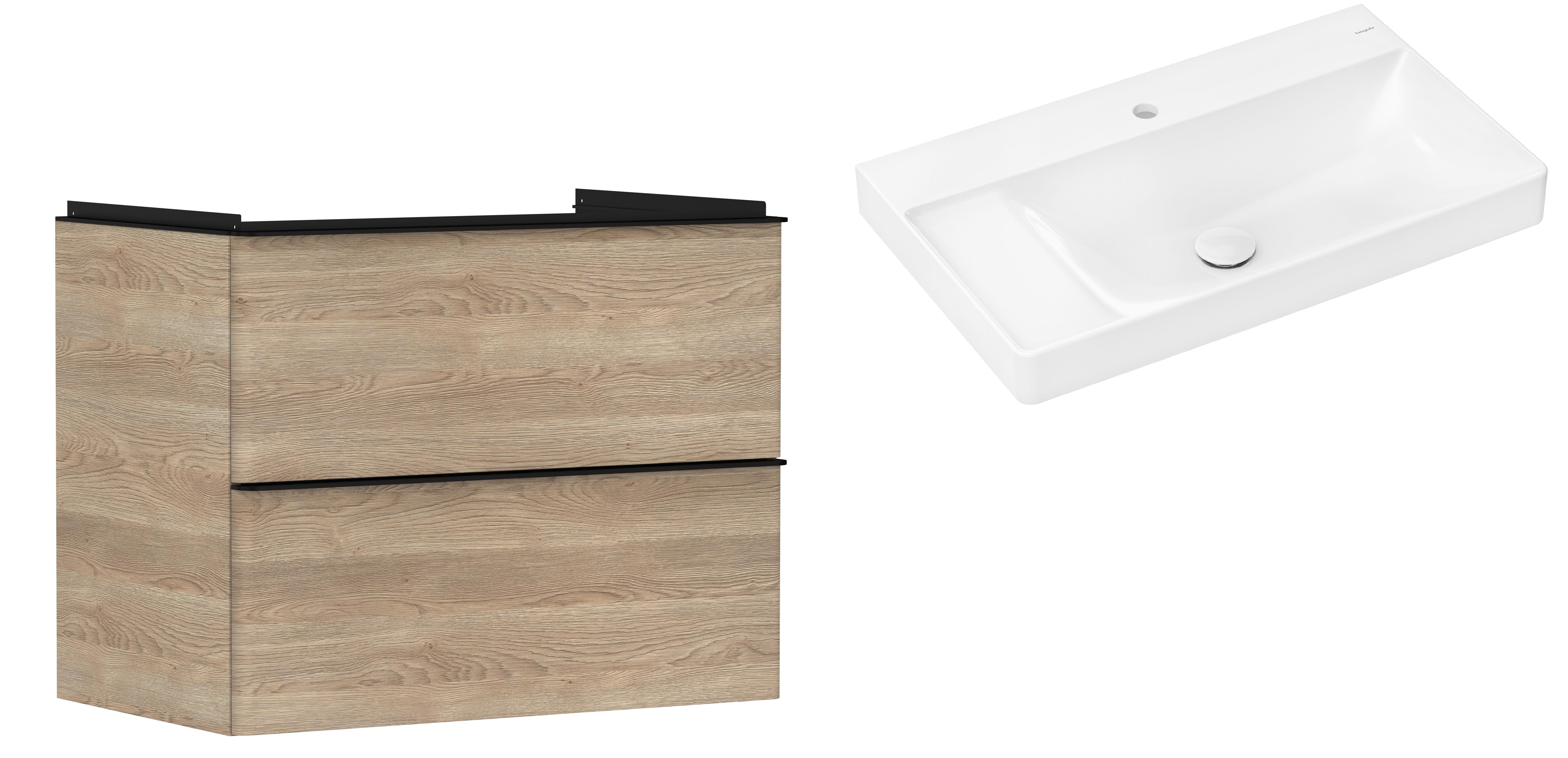 Set armadietto Hansgrohe Xelu Q 54029670, lavabo Hansgrohe Xelu Q 61030450