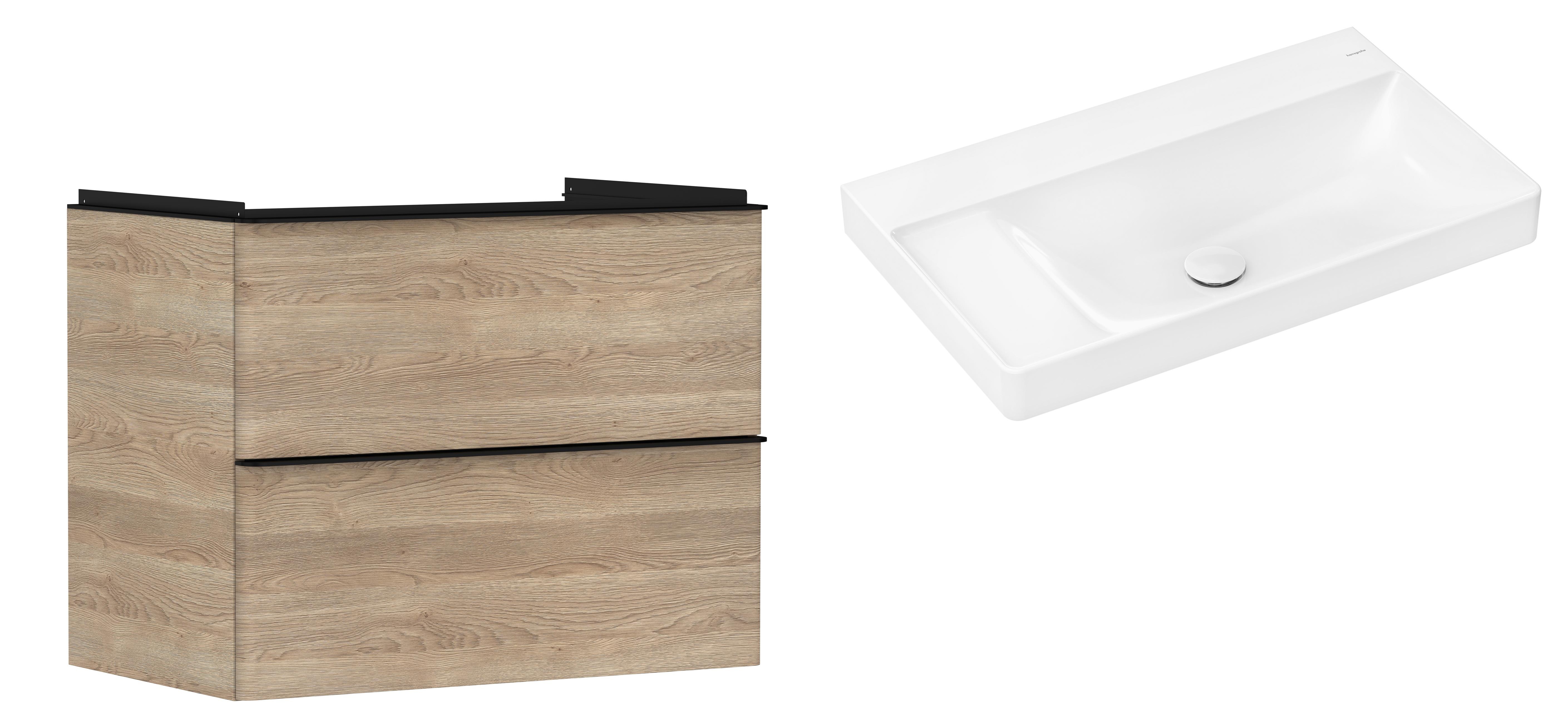 Set armadietto Hansgrohe Xelu Q 54029670, lavabo Hansgrohe Xelu Q 61032450