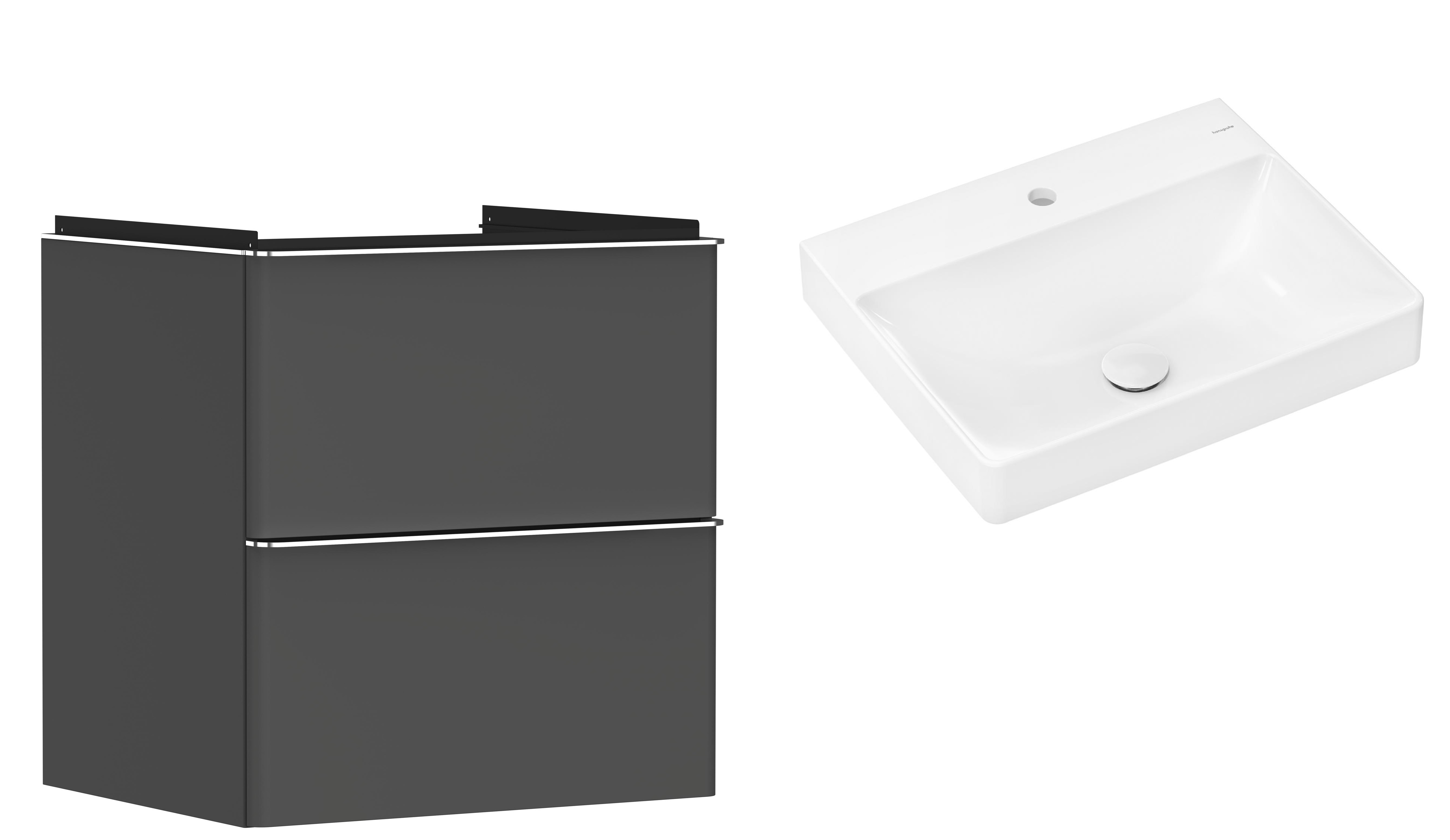 Set armadietto Hansgrohe Xelu Q 54024000, lavabo Hansgrohe Xelu Q 61016450