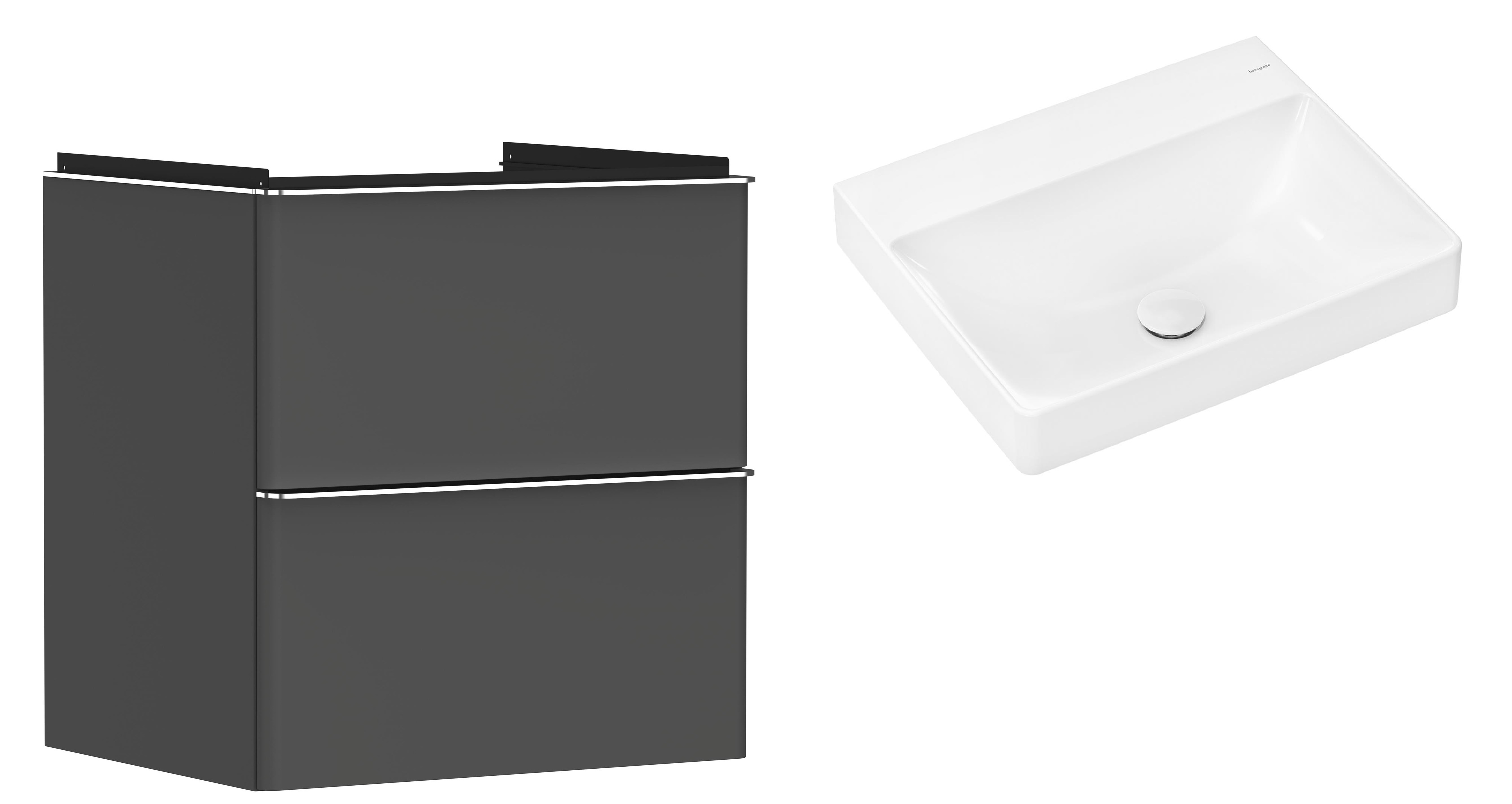 Set armadietto Hansgrohe Xelu Q 54024000, lavabo Hansgrohe Xelu Q 61017450