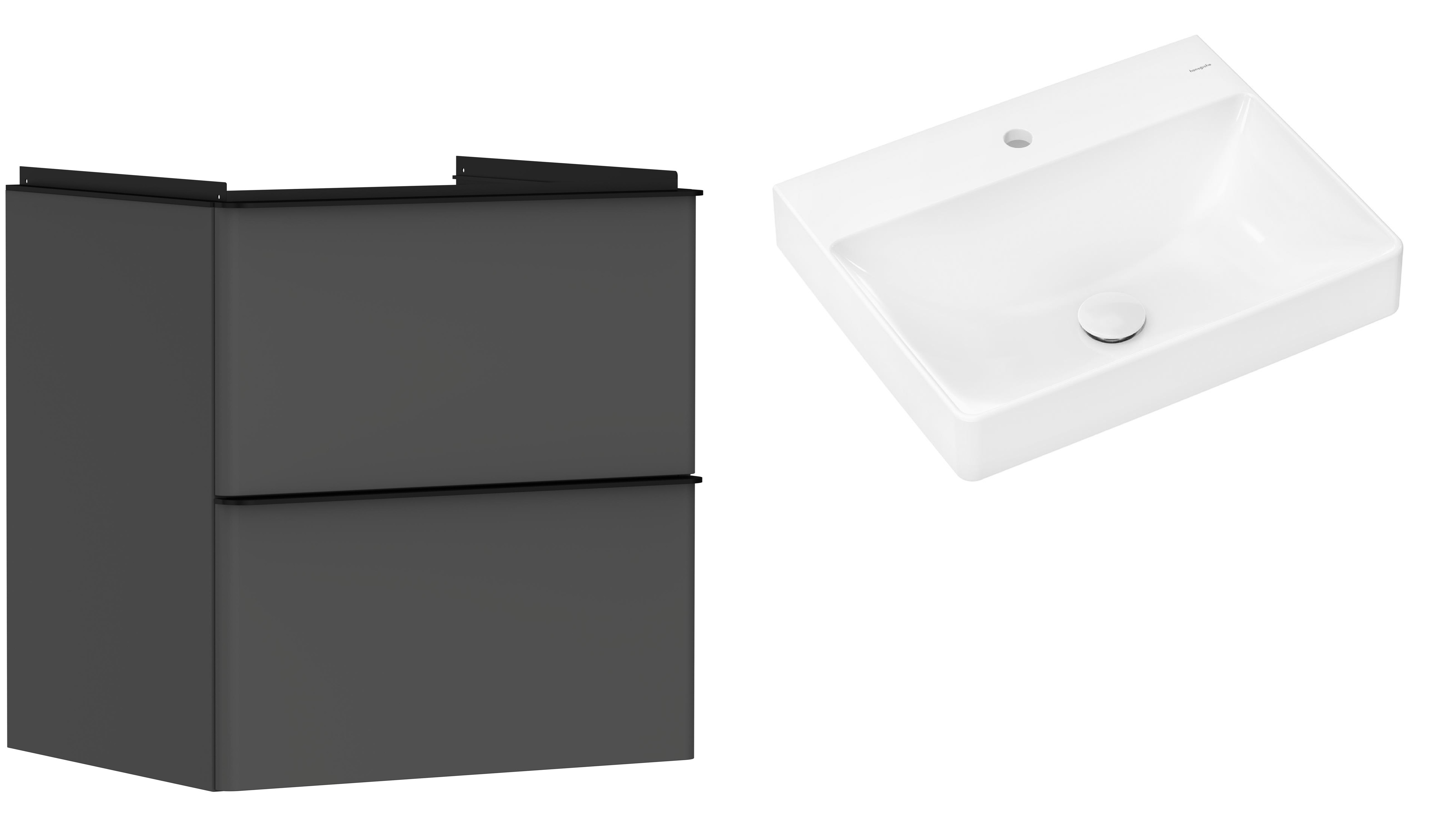 Set armadietto Hansgrohe Xelu Q 54024670, lavabo Hansgrohe Xelu Q 61016450