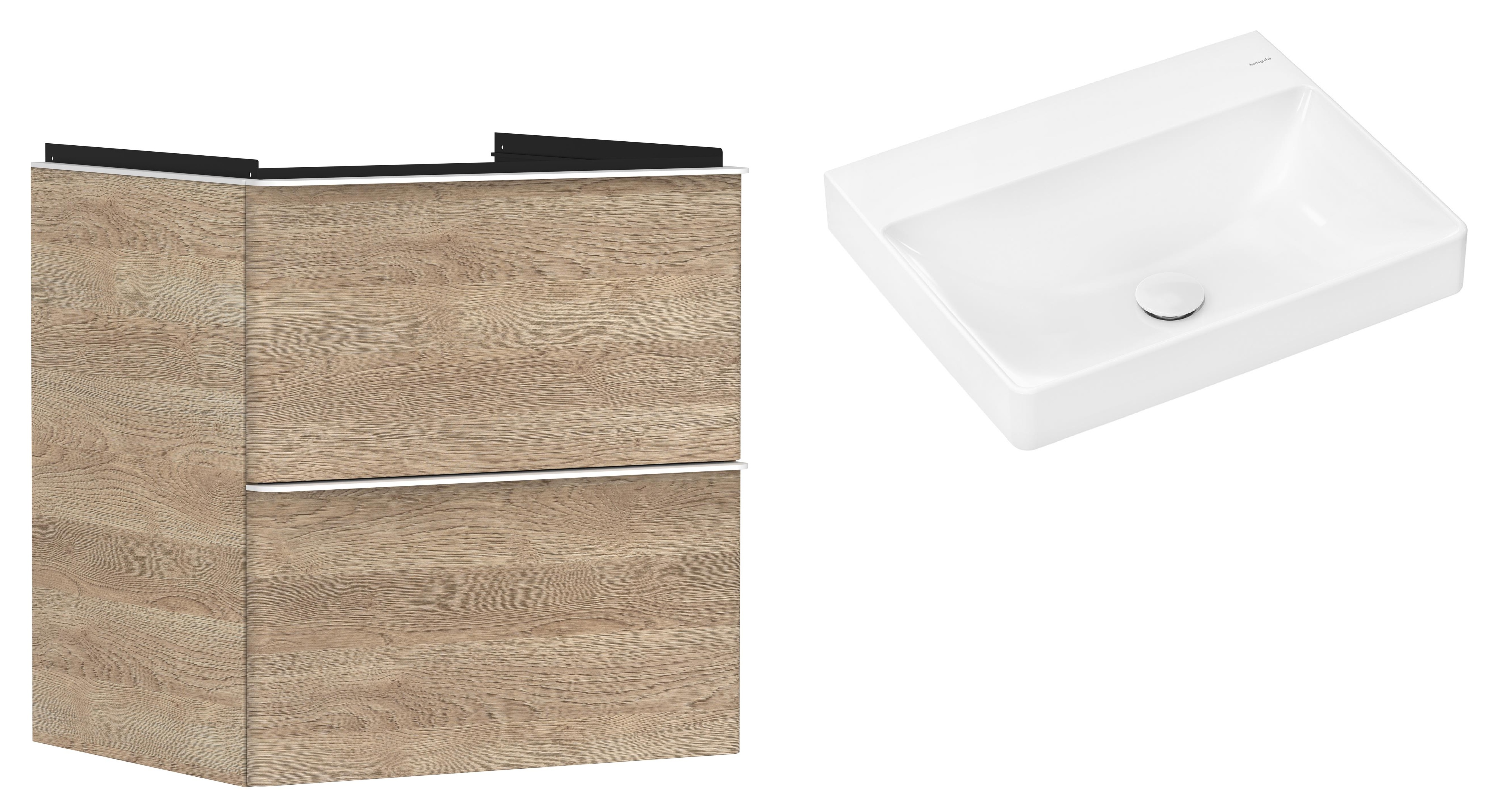 Set armadietto Hansgrohe Xelu Q 54025700, lavabo Hansgrohe Xelu Q 61017450