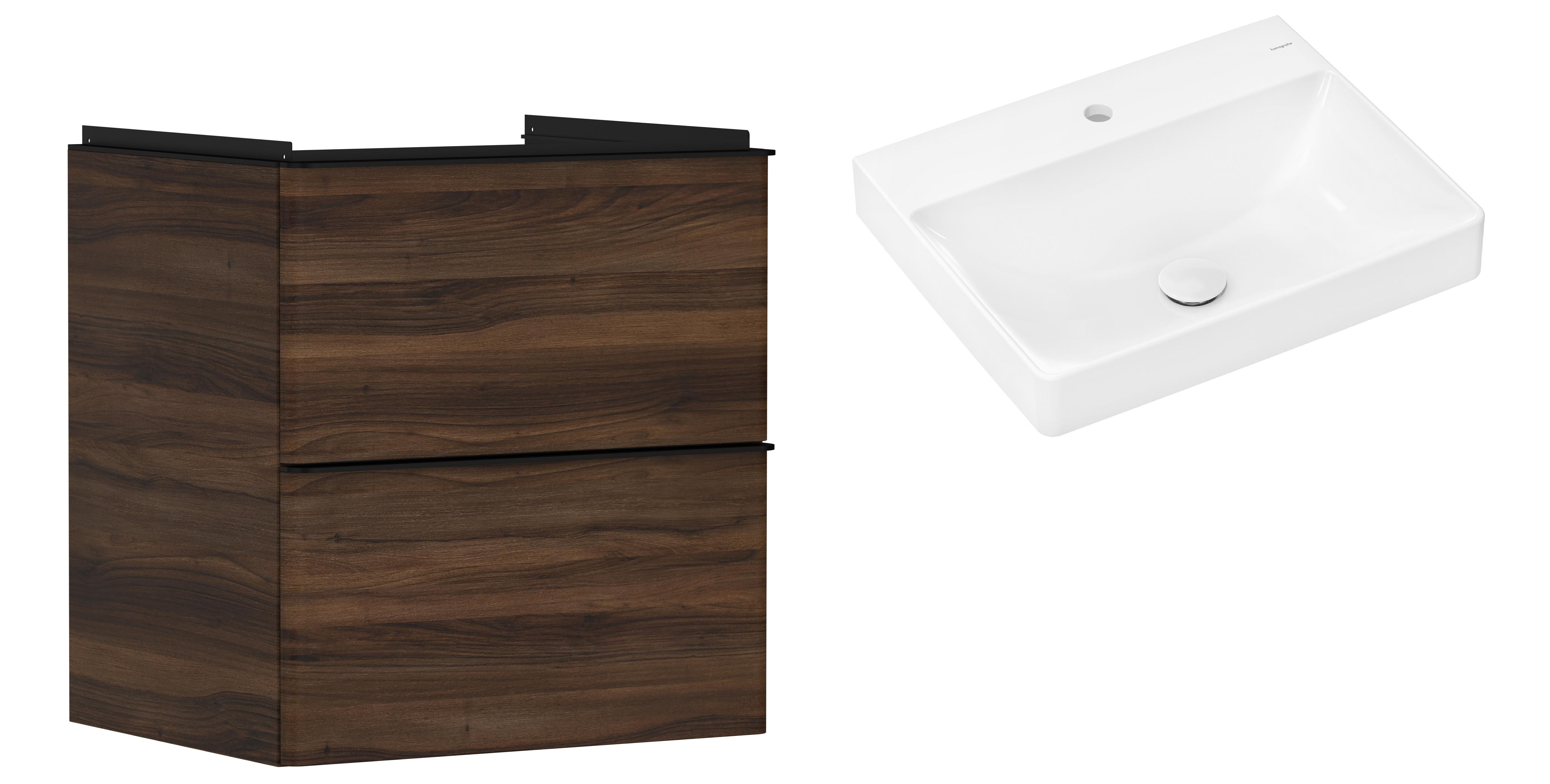 Set armadietto Hansgrohe Xelu Q 54026670, lavabo Hansgrohe Xelu Q 61016450
